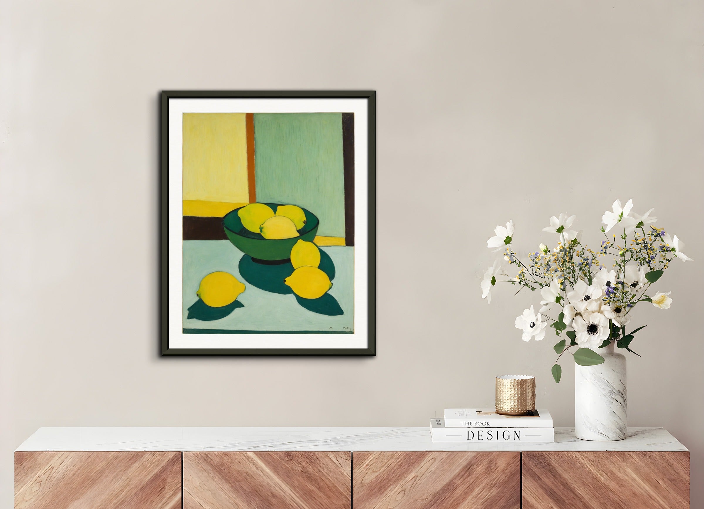 Poster with metal frame: American intimate figurative, abstract trend,