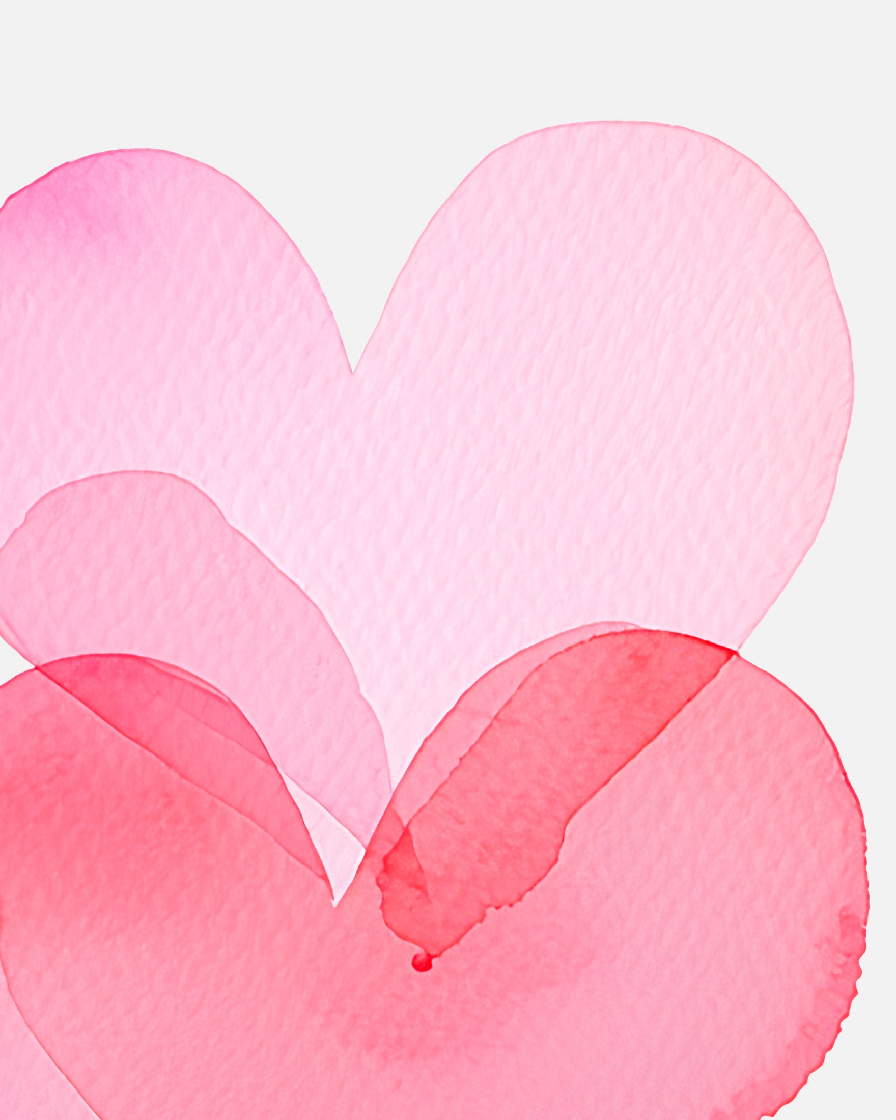 Watercolour romantic hearts - Poster