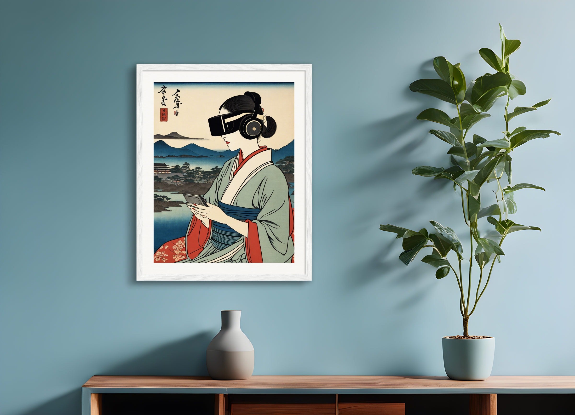 Poster with wood frame: Hiroshige,