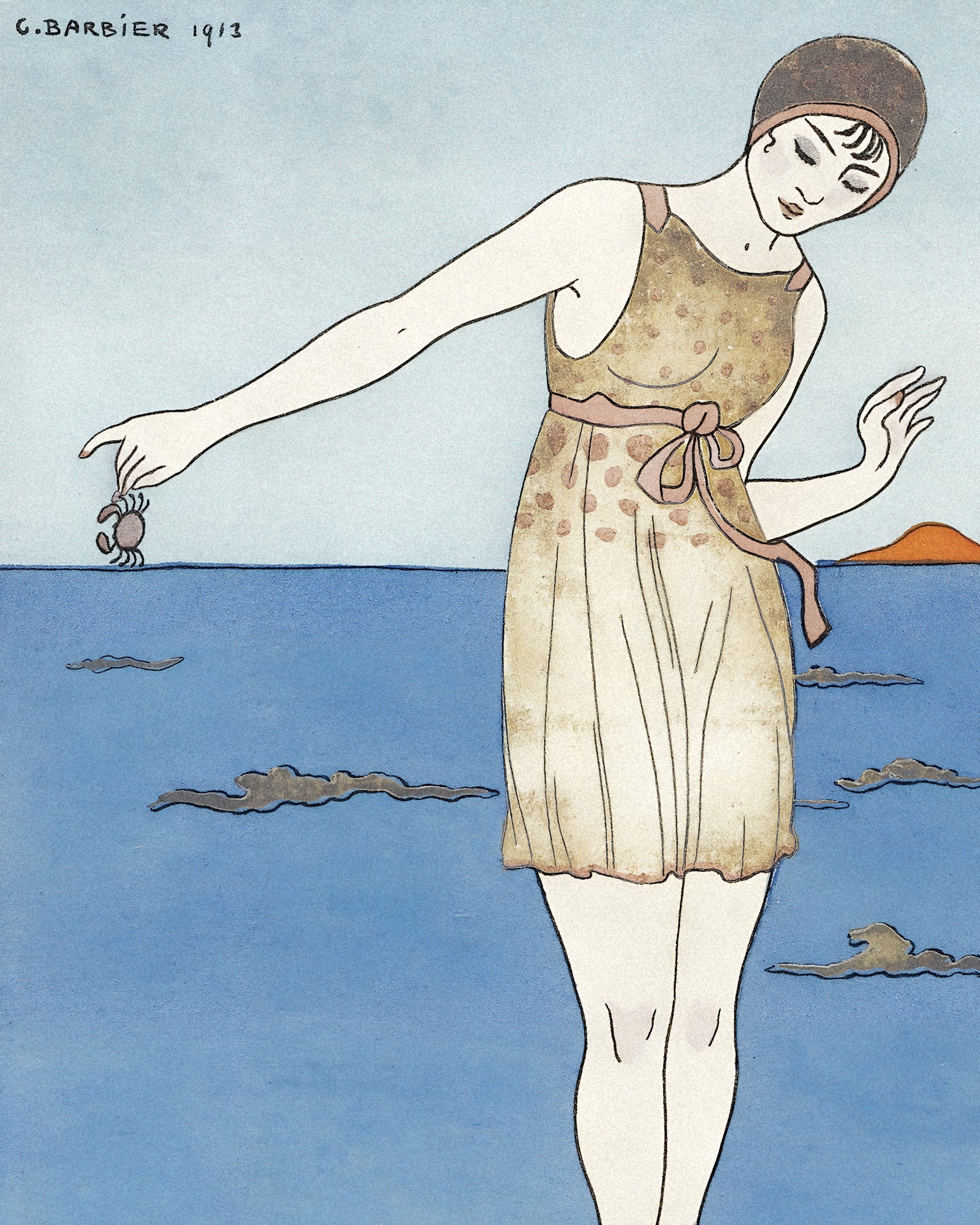 "Costume de Bain" by Georges Barbier (1913) – Art Deco Print