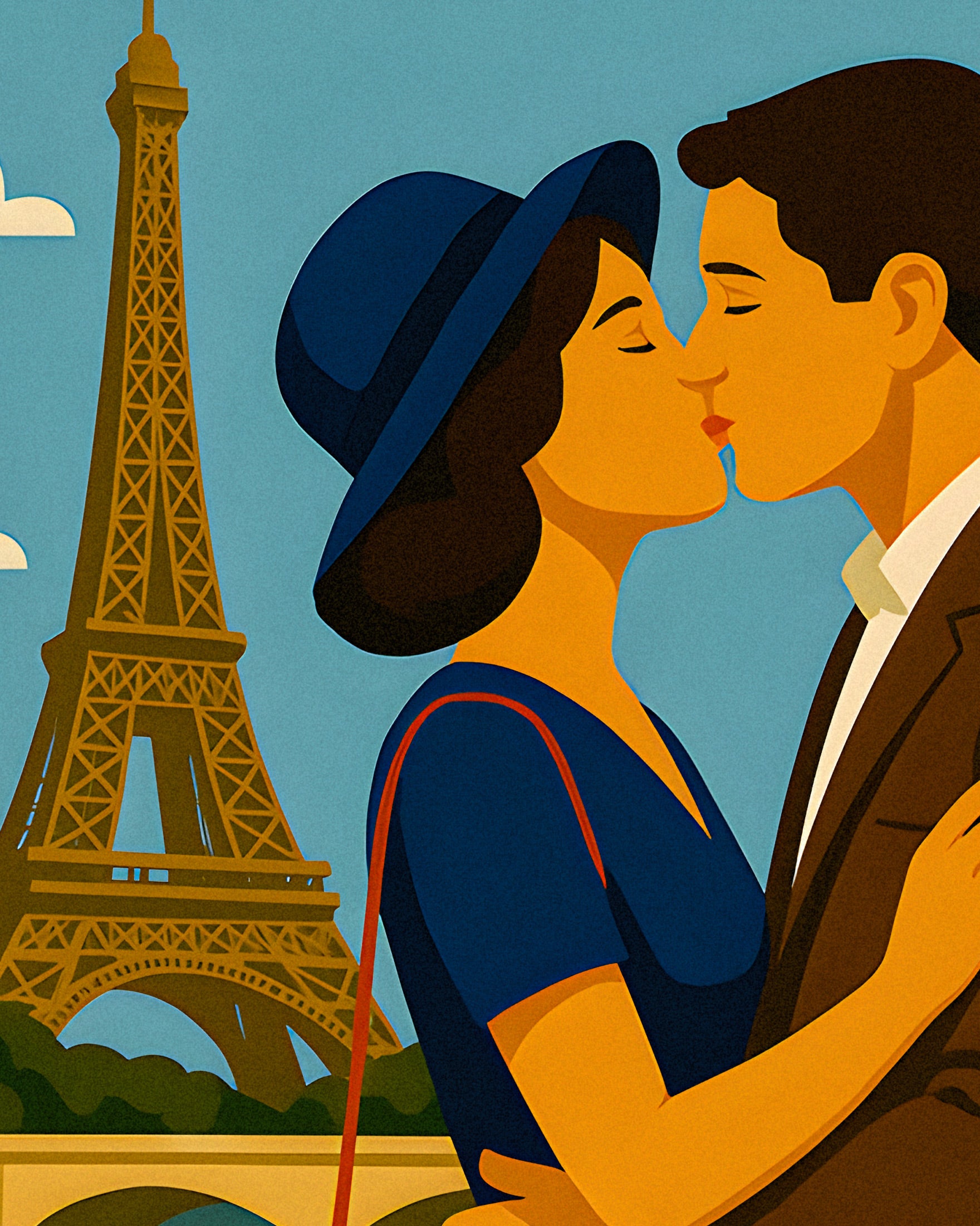 Paris Romance Print – Charming Retro-Inspired Artwork