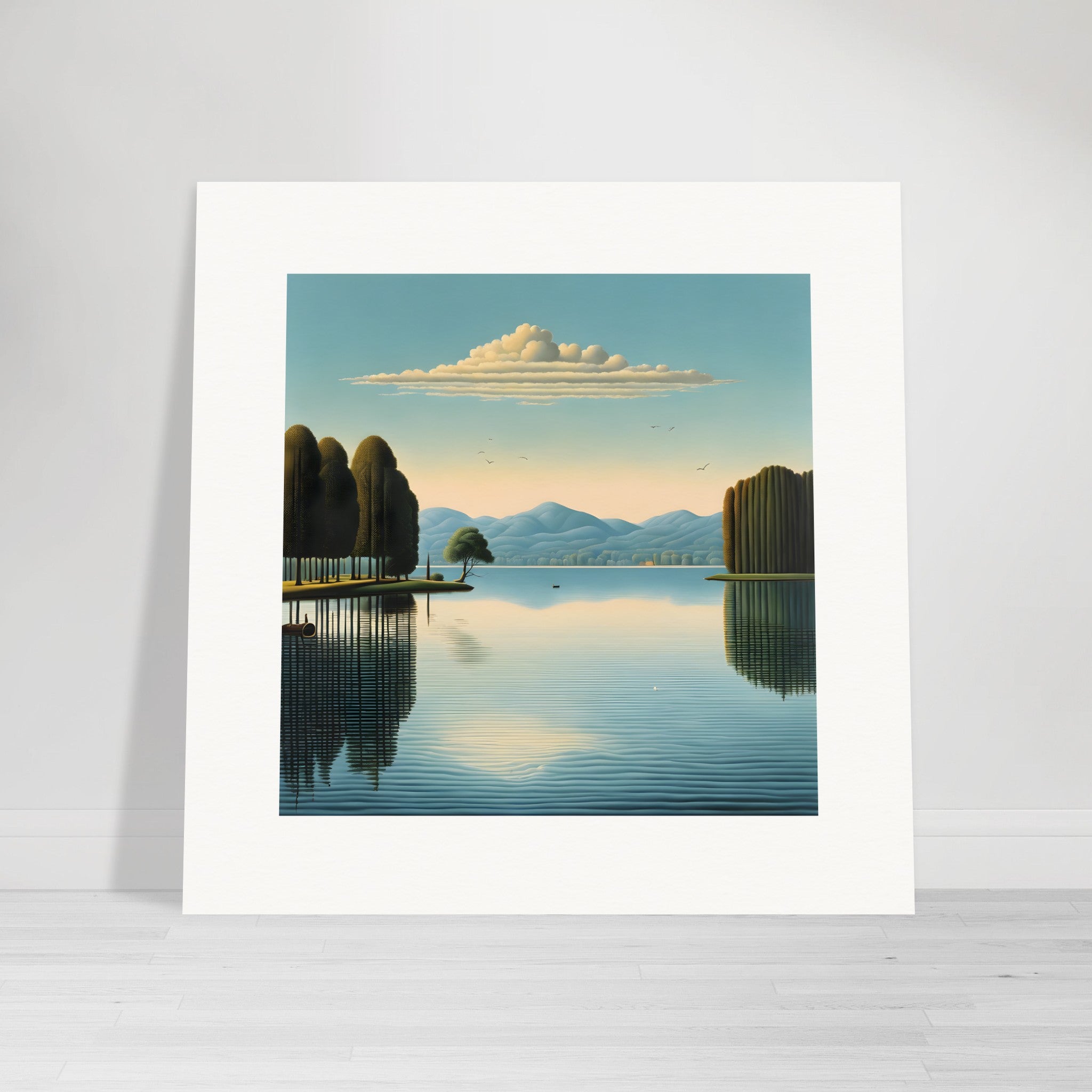 Belgian Surrealism, Mirror Images on the Lake – Print