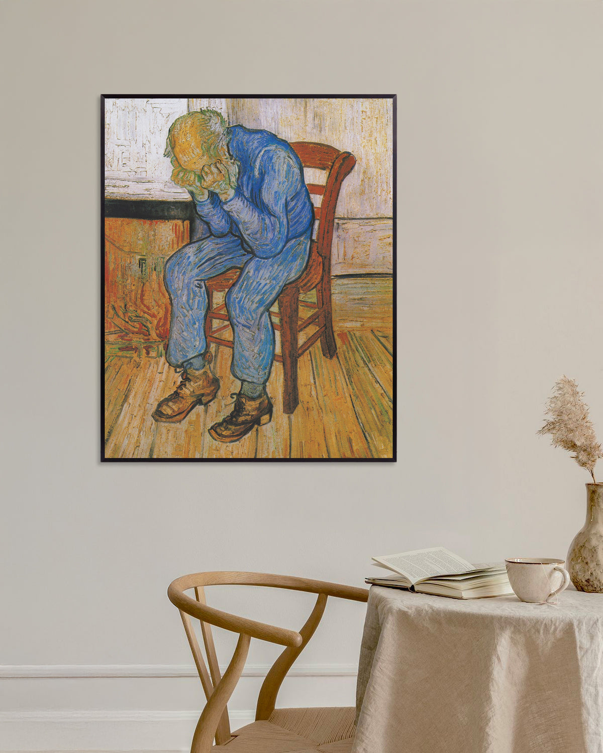 Poster of At Eternity's Gate (1890) by Vincent van Gogh, with metal frame