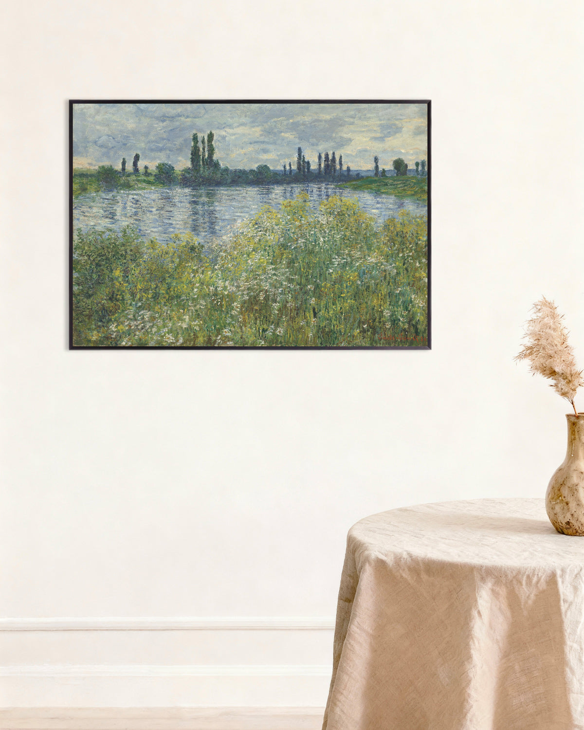 Poster of Banks of the Seine, Vétheuil (1880) by Claude Monet, with metal frame
