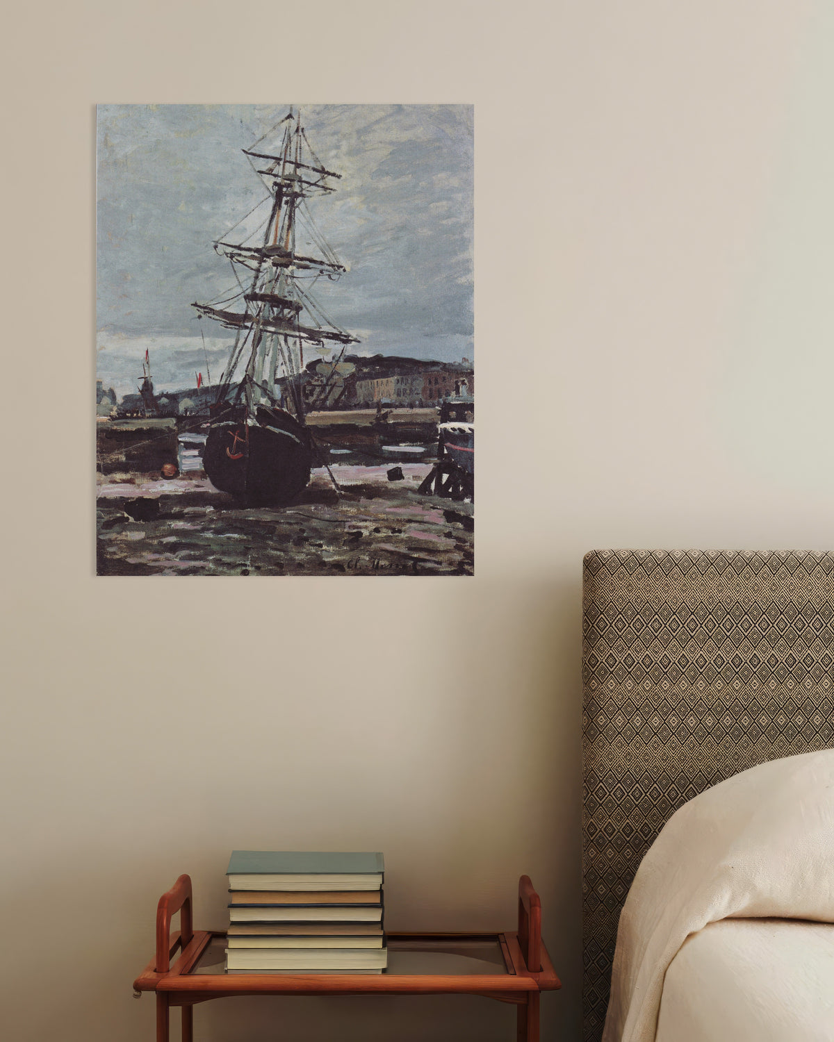 Poster of Boat Aground at Fécamp (1868) by Claude Monet