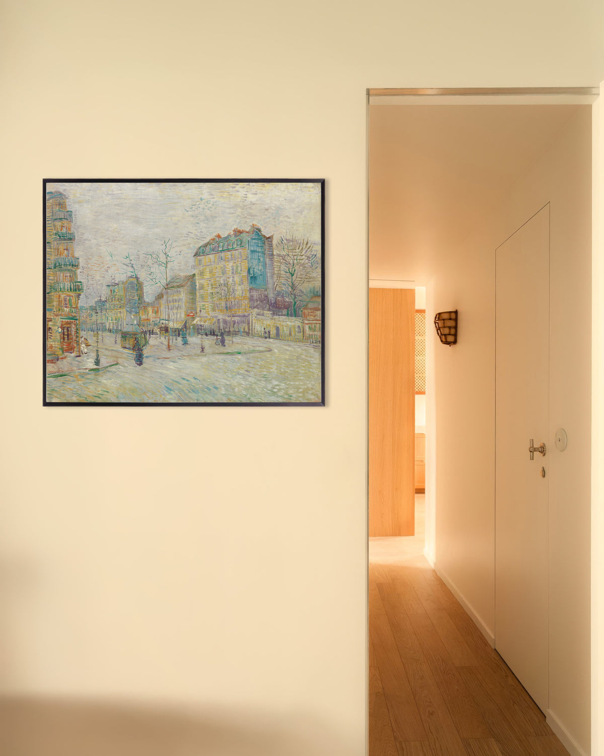 Poster of Boulevard de Clichy (1887) by Vincent van Gogh, with metal frame