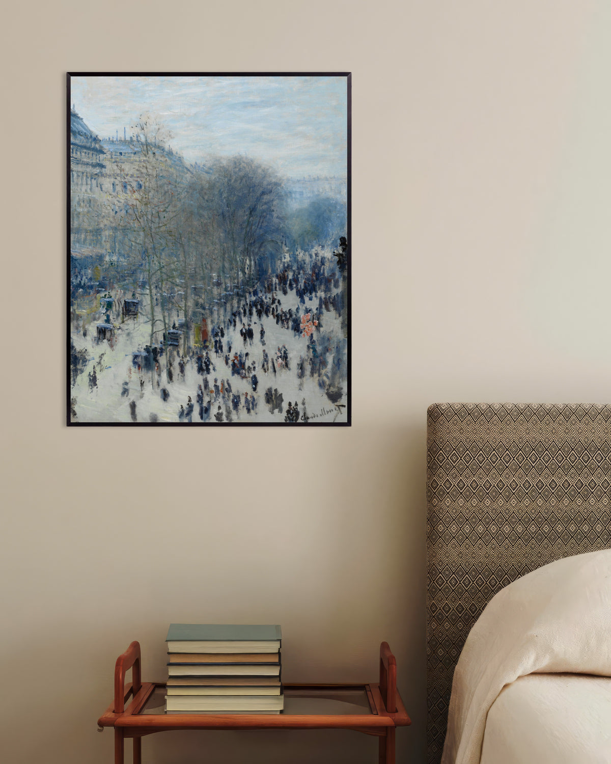 Poster of Boulevard des Capucines (1873–1874) by Claude Monet, with metal frame