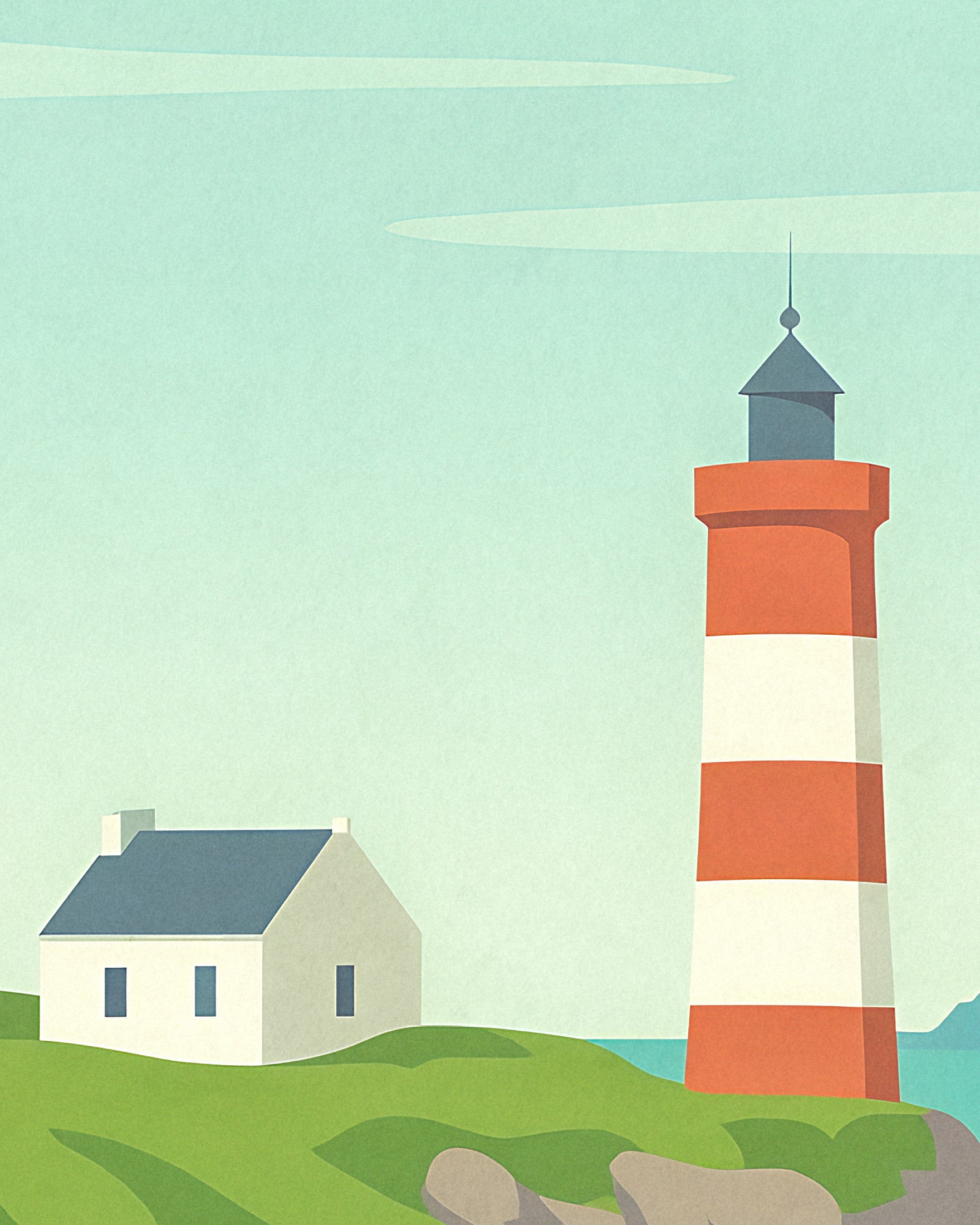 Brittany Lighthouse Poster - Coastal France Travel Art Print