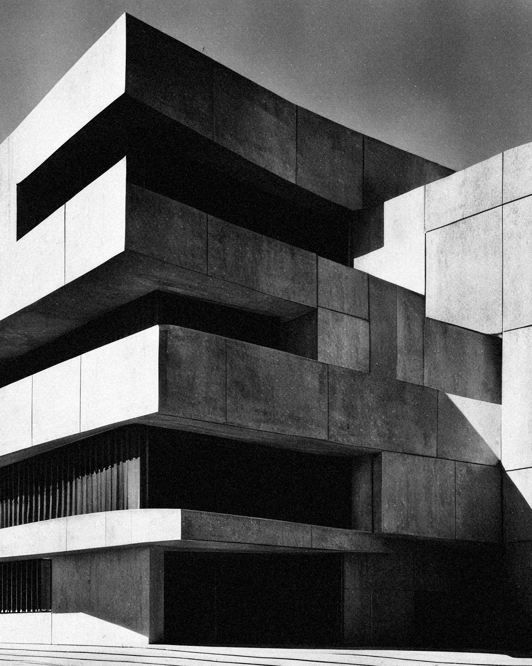 Brutalist architecture poster – Contemporary concrete style