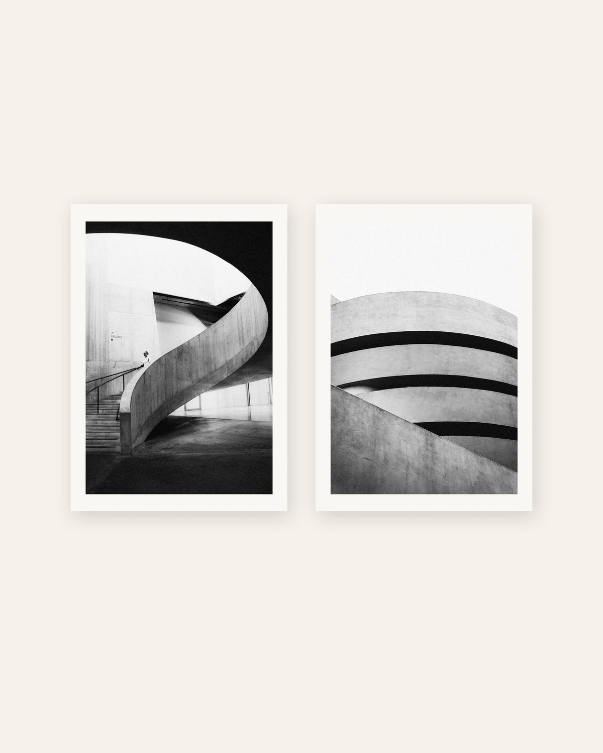 Brutalist Posters Set of 2 – Concrete Curves, prints without frame