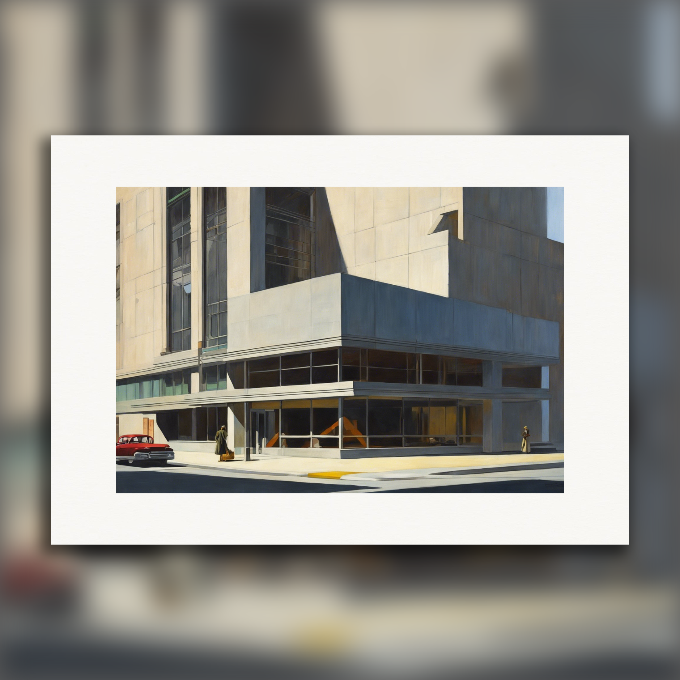 Authentic 20th-century British artwork showcasing brutalist architecture – Print