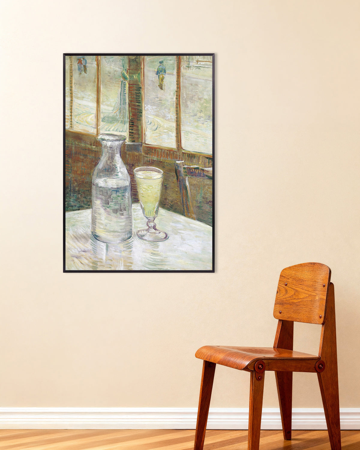 Poster of Café Table with Absinthe (1887) by Vincent van Gogh, with metal frame
