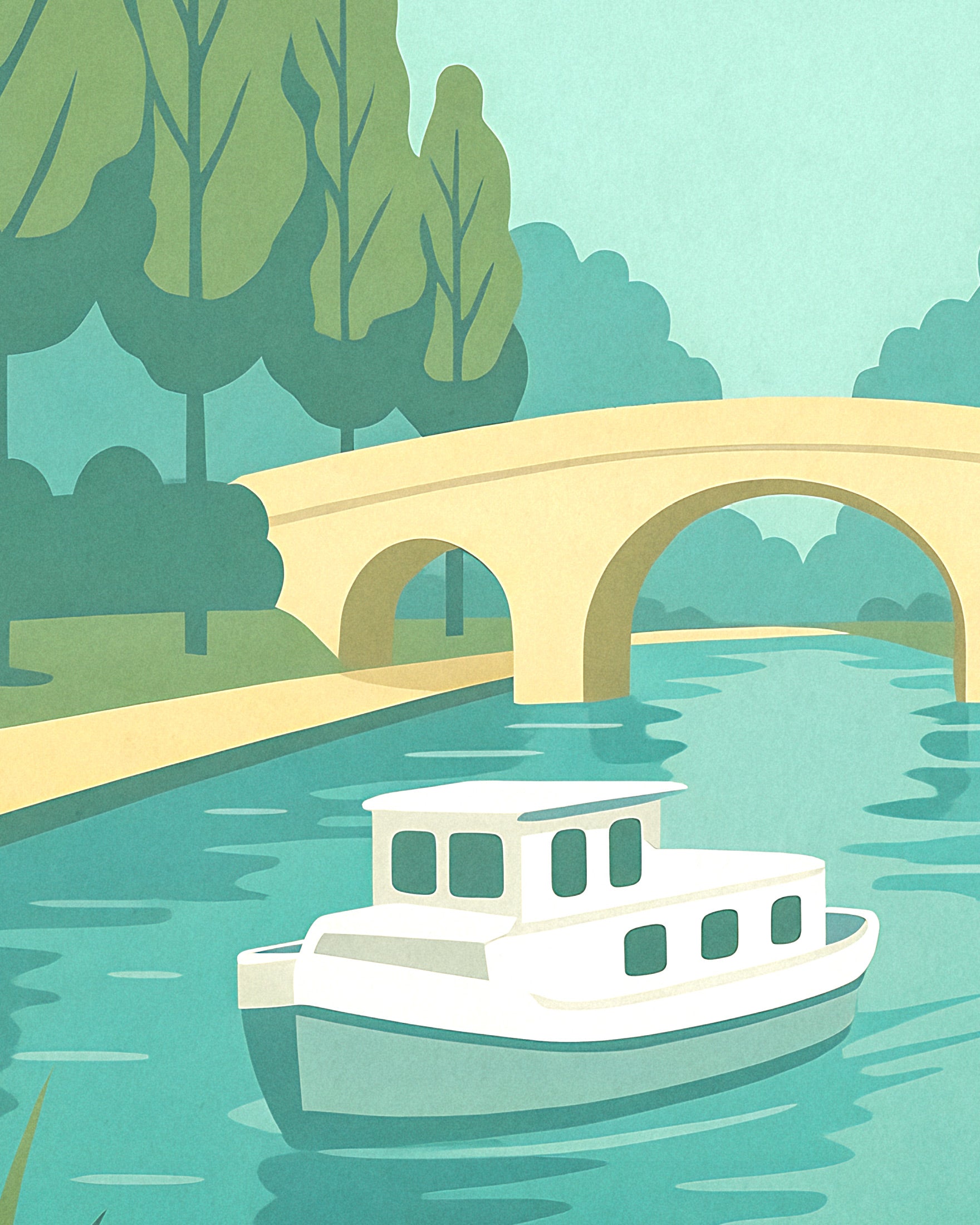 Canal du Midi Travel Poster - French Waterway