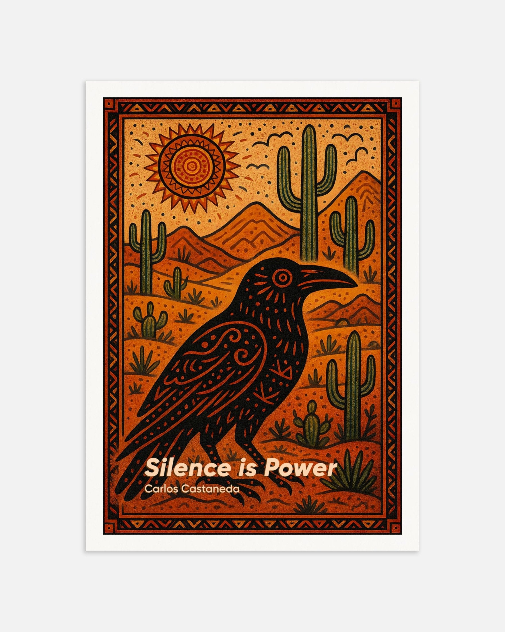 Poster of Carlos Castaneda "Power of Silence" Quote Poster, thumbnail