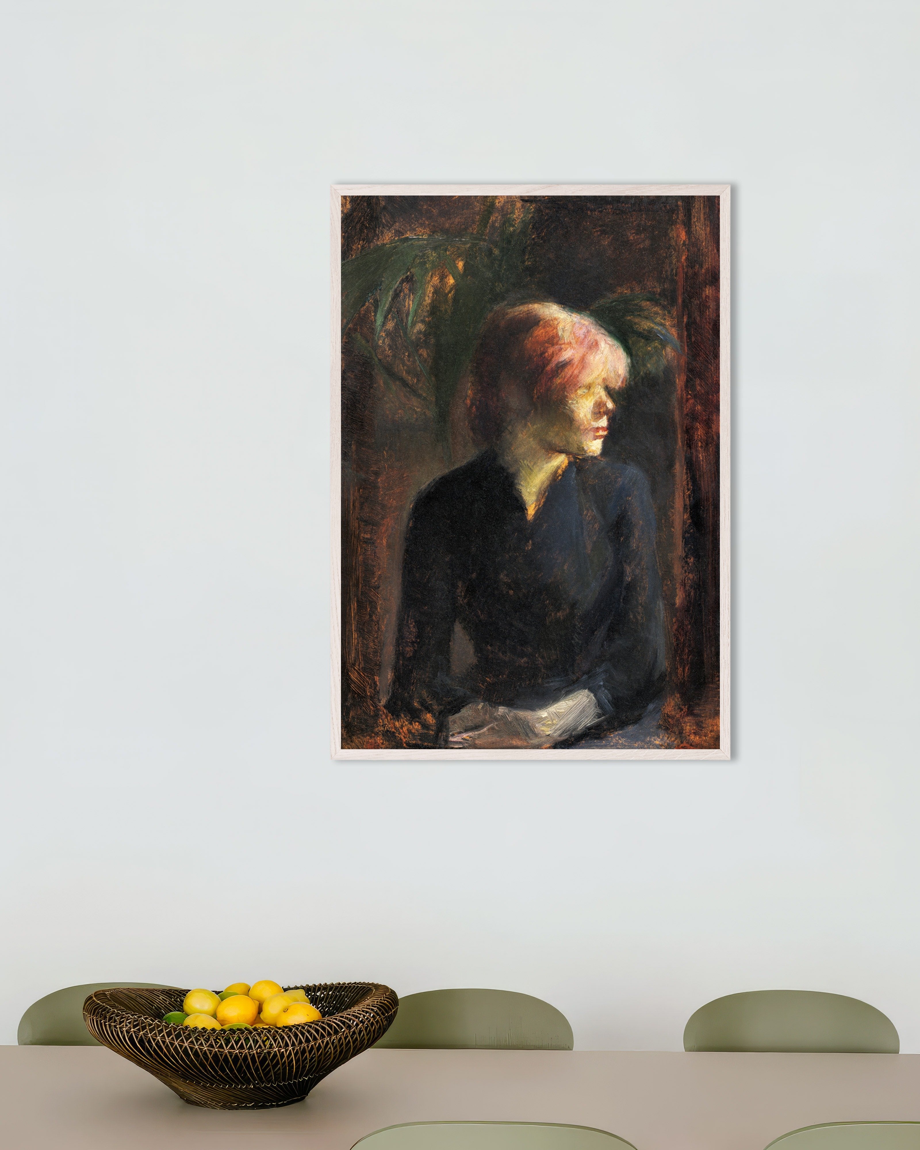 Poster of Carmen Gaudin (1885) by Henri de Toulouse-Lautrec, with white wooden frame