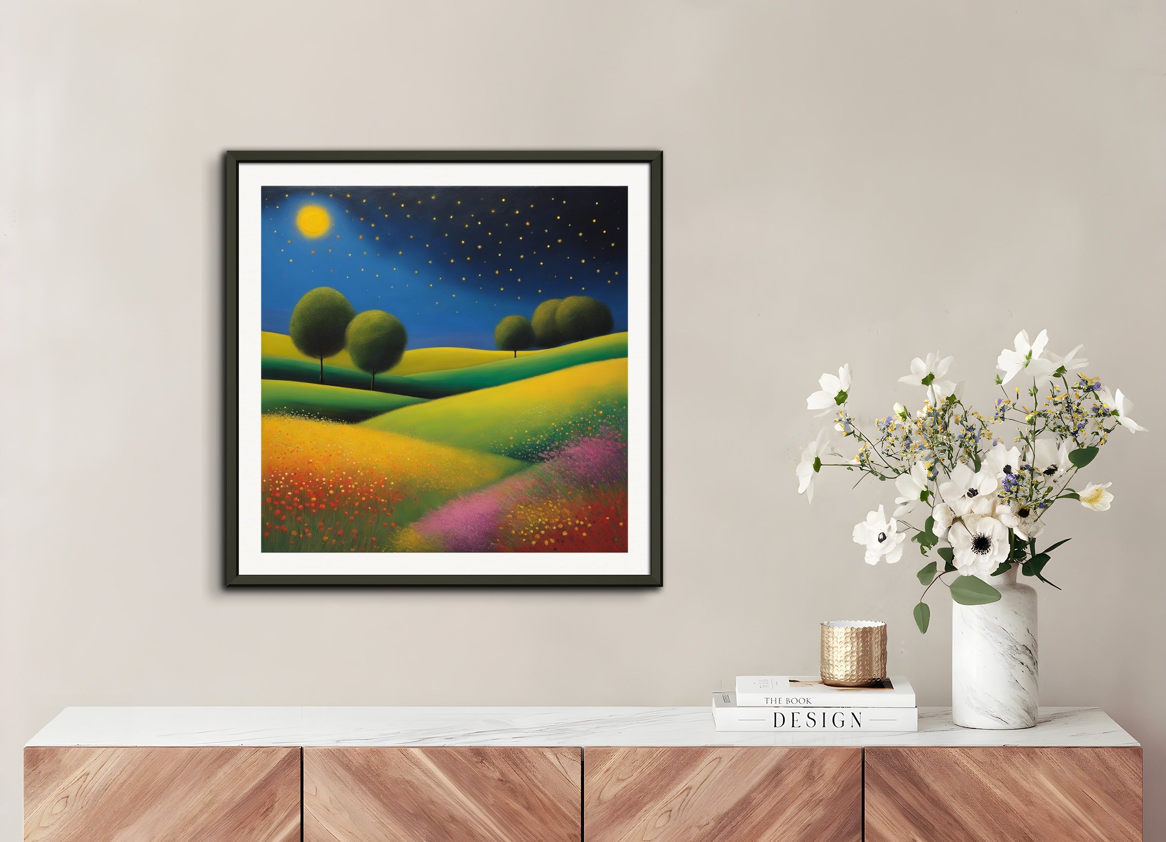 Poster with metal frame: Scottish painting of abstract expressionism,