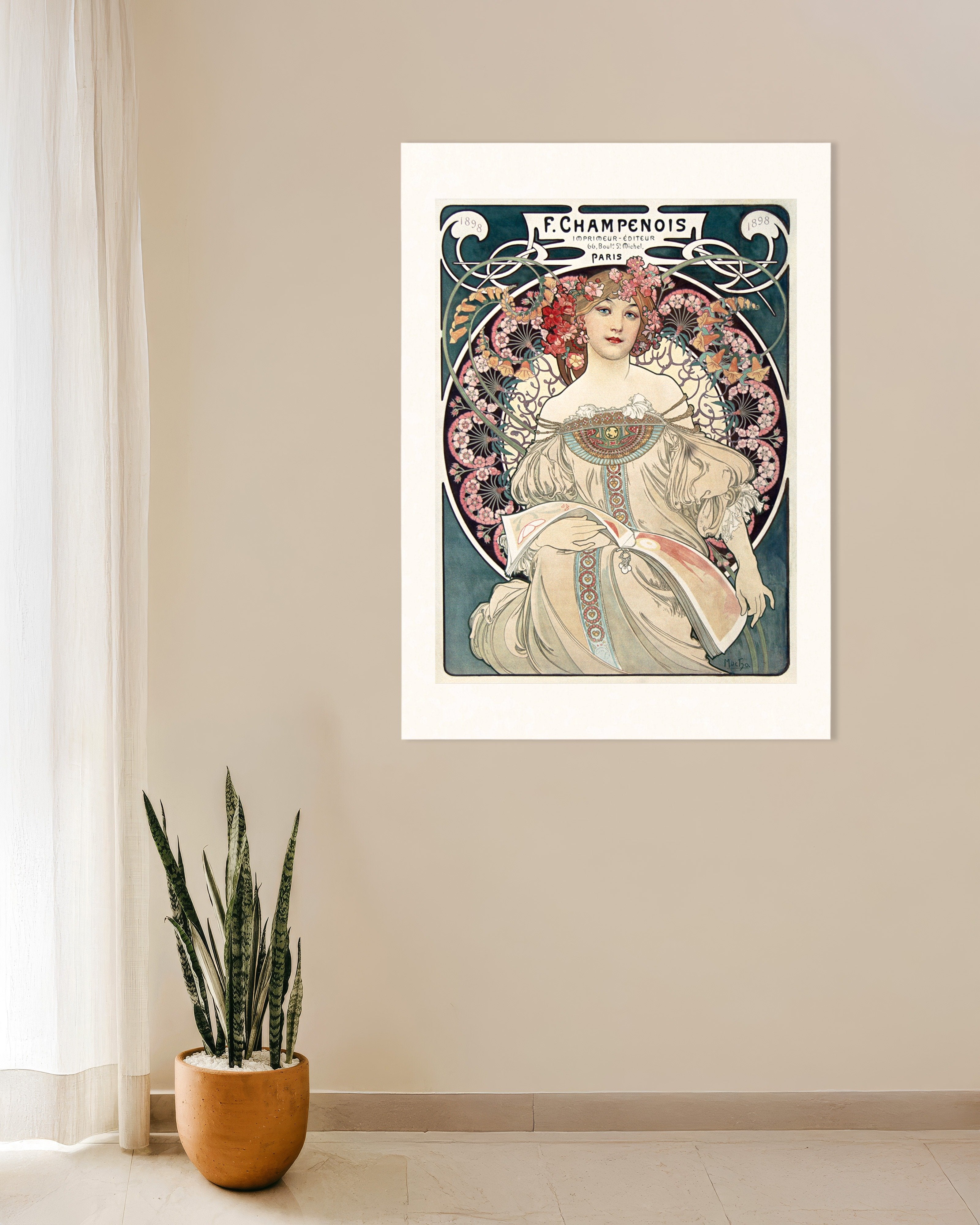Poster of Champenois Printer-Publisher, by Alfons Mucha