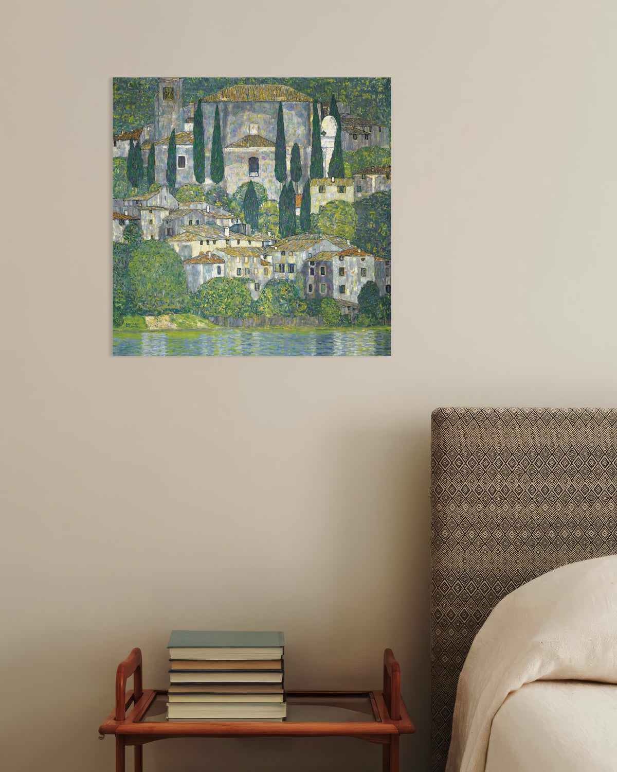Poster of Church in Cassone, Landscape with Cypresses (1913) by Gustav Klimt