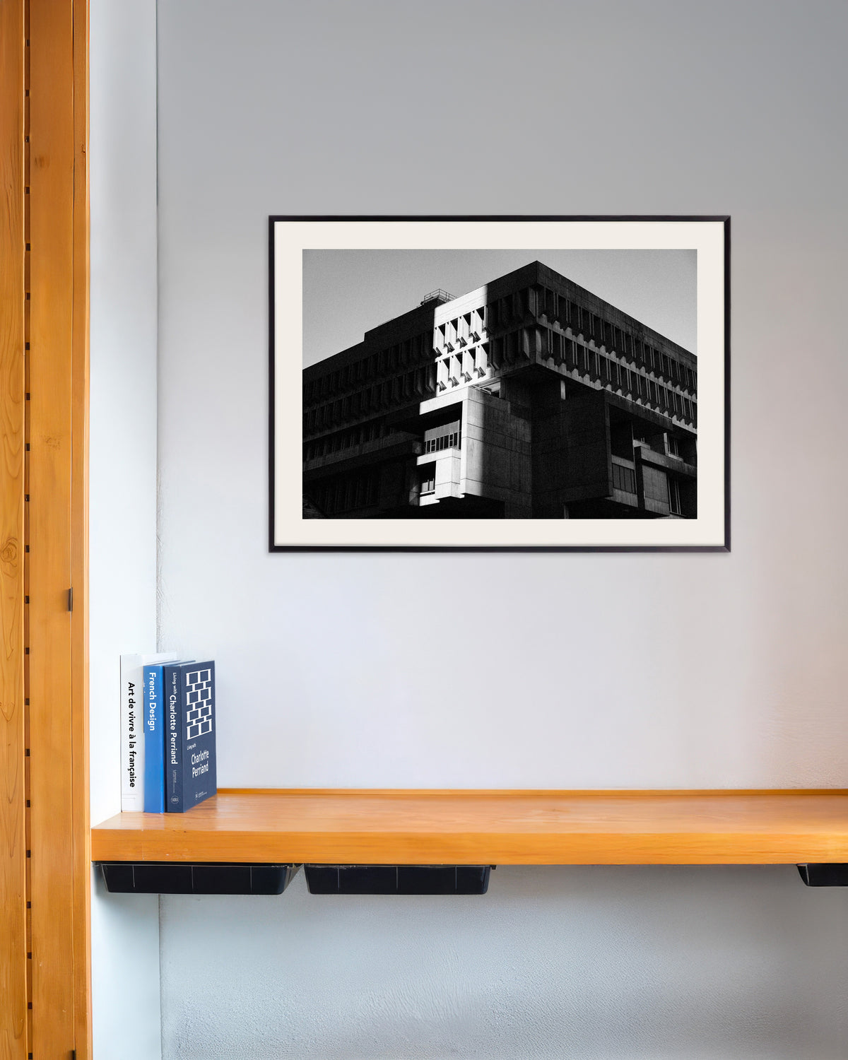 Poster of Civic Building in Sun and Shadow, with metal frame