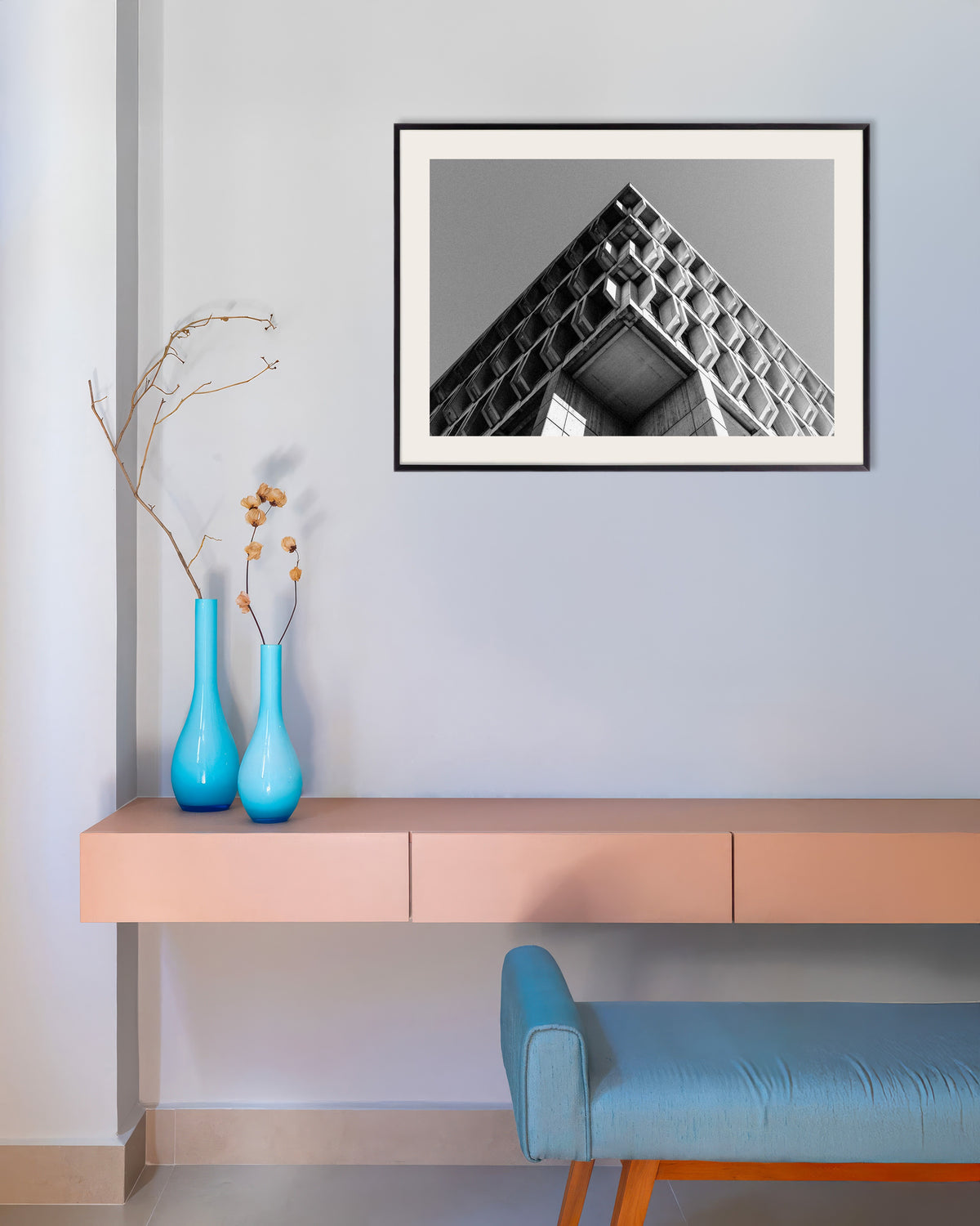Poster of Coffered Corner in Sharp Perspective, with metal frame