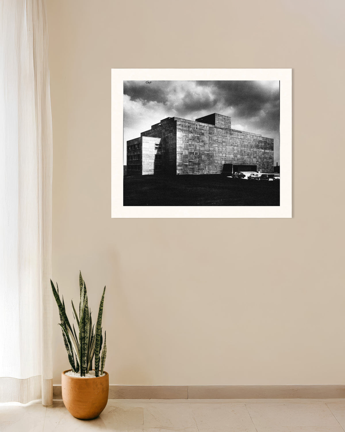 Poster of Concrete Building Under a Storm