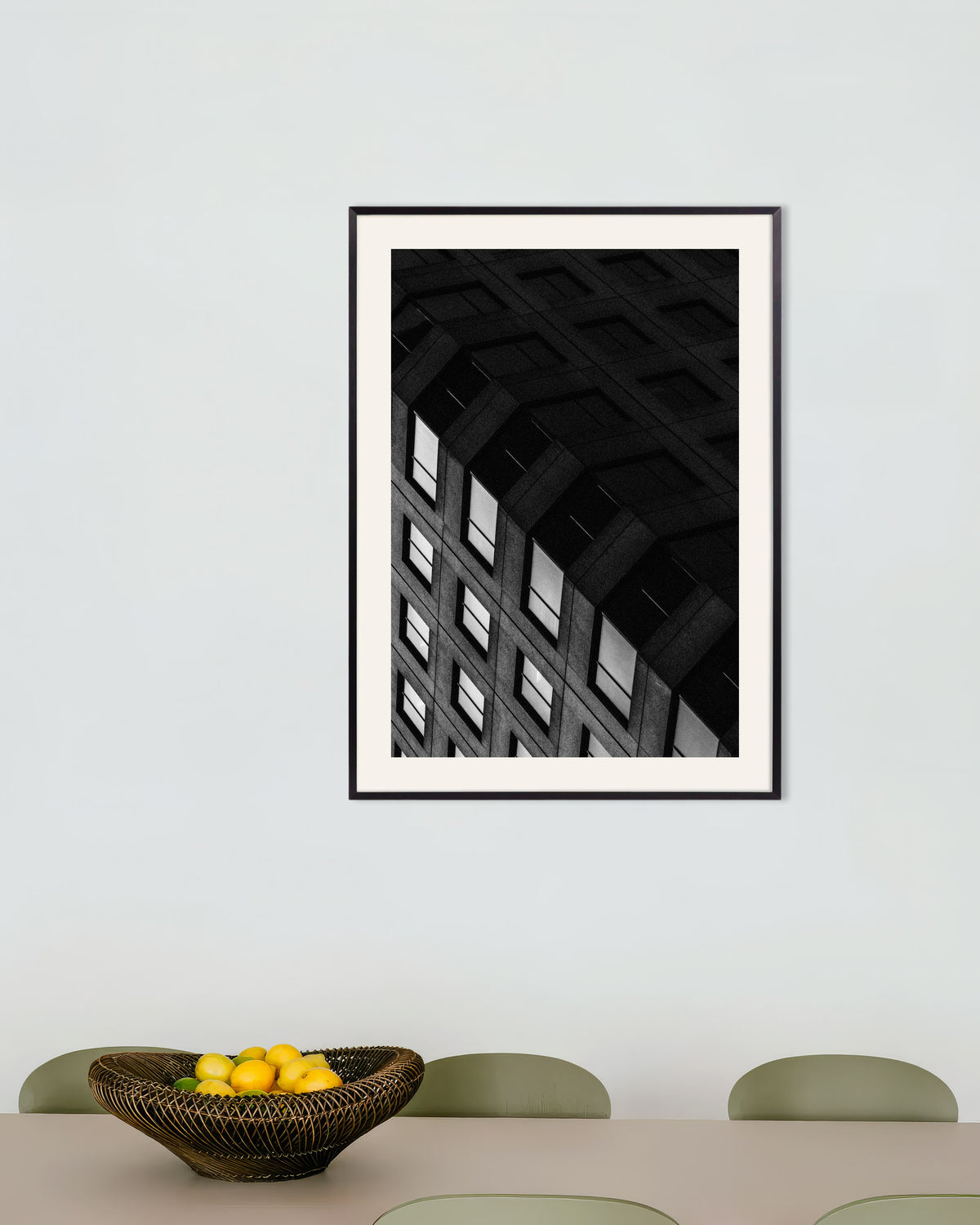 Poster of Concrete Grid at Night, with metal frame