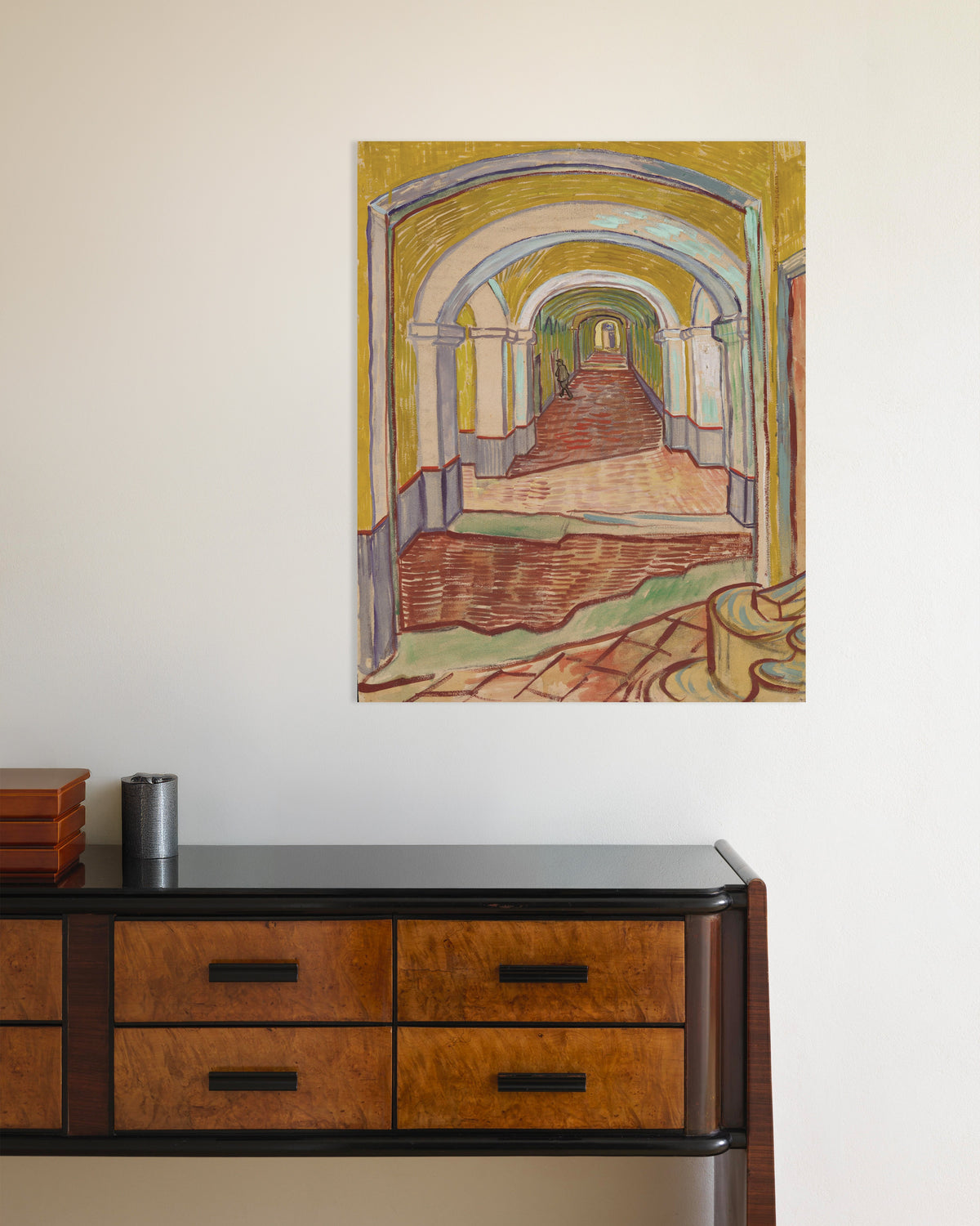 Poster of Corridor in the Asylum (1889) by Vincent van Gogh