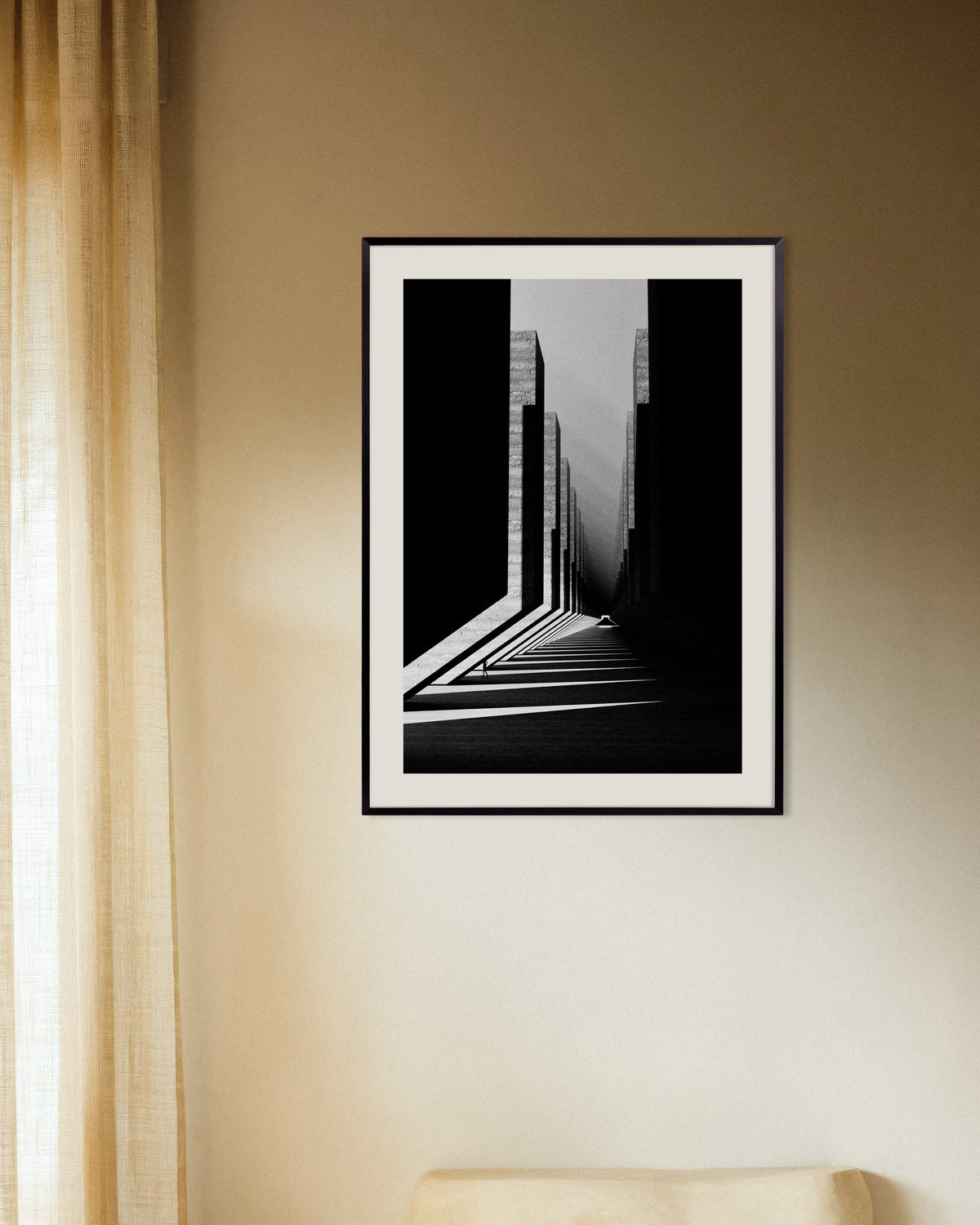 Poster of Corridor of Light and Concrete, with metal frame