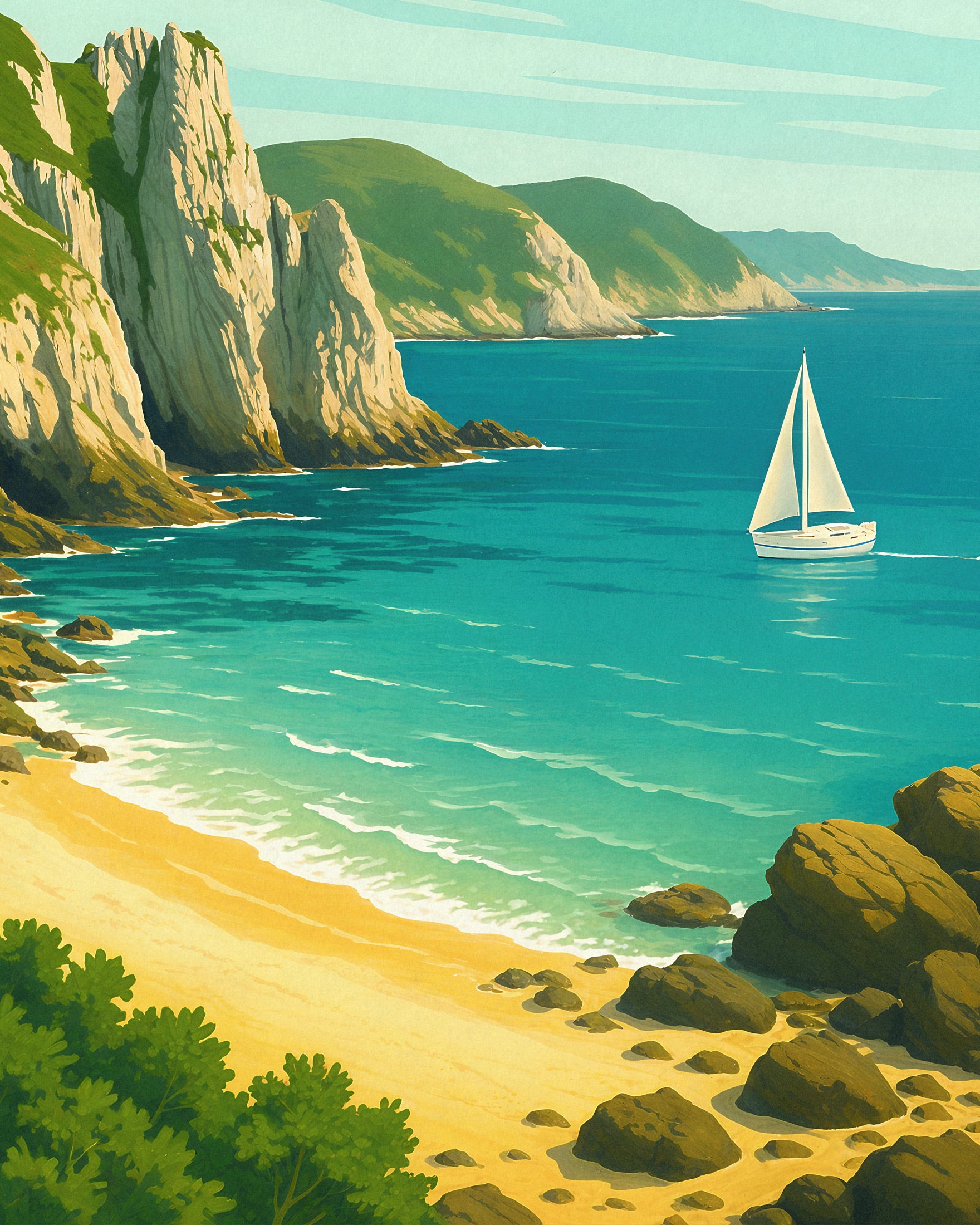 Crozon Travel Poster - Brittany Coast