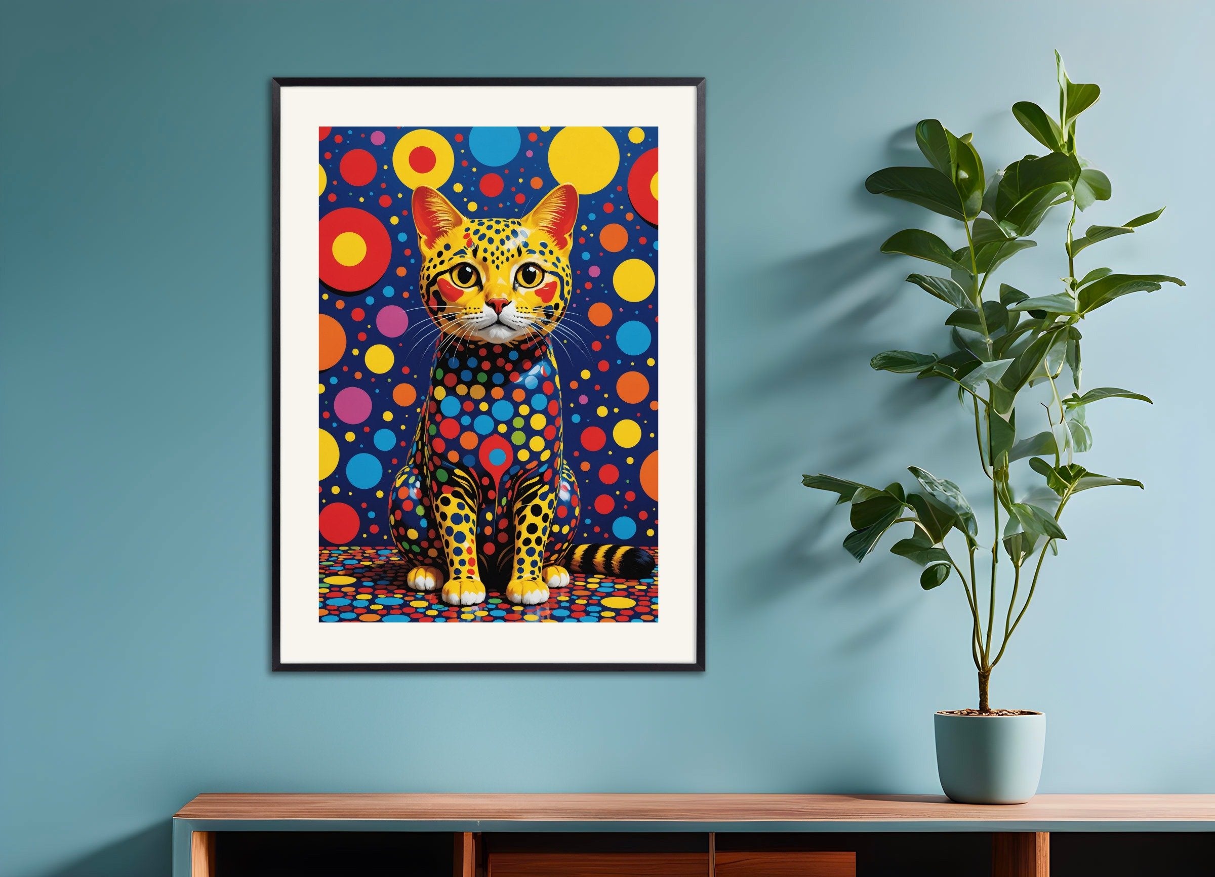 Poster of Cute and colorful kitten, with metal frame