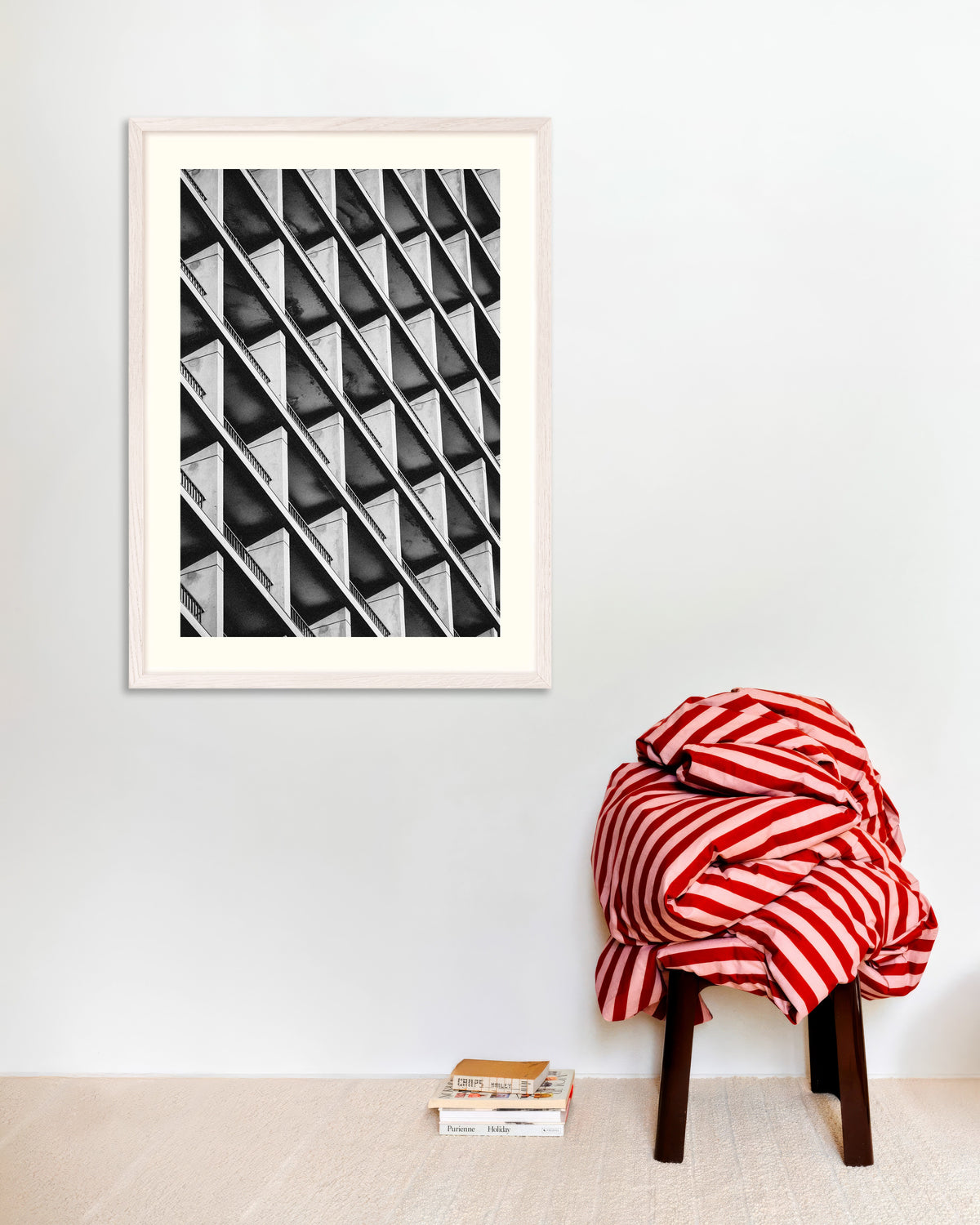 Poster of Diagonal Rhythm of Balconies, with white wooden frame