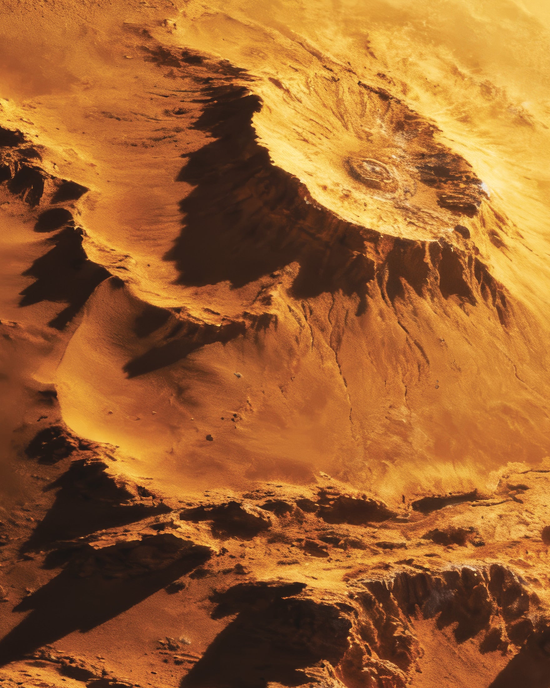 Golden Planet Poster, Sci-Fi Desert World Art Print