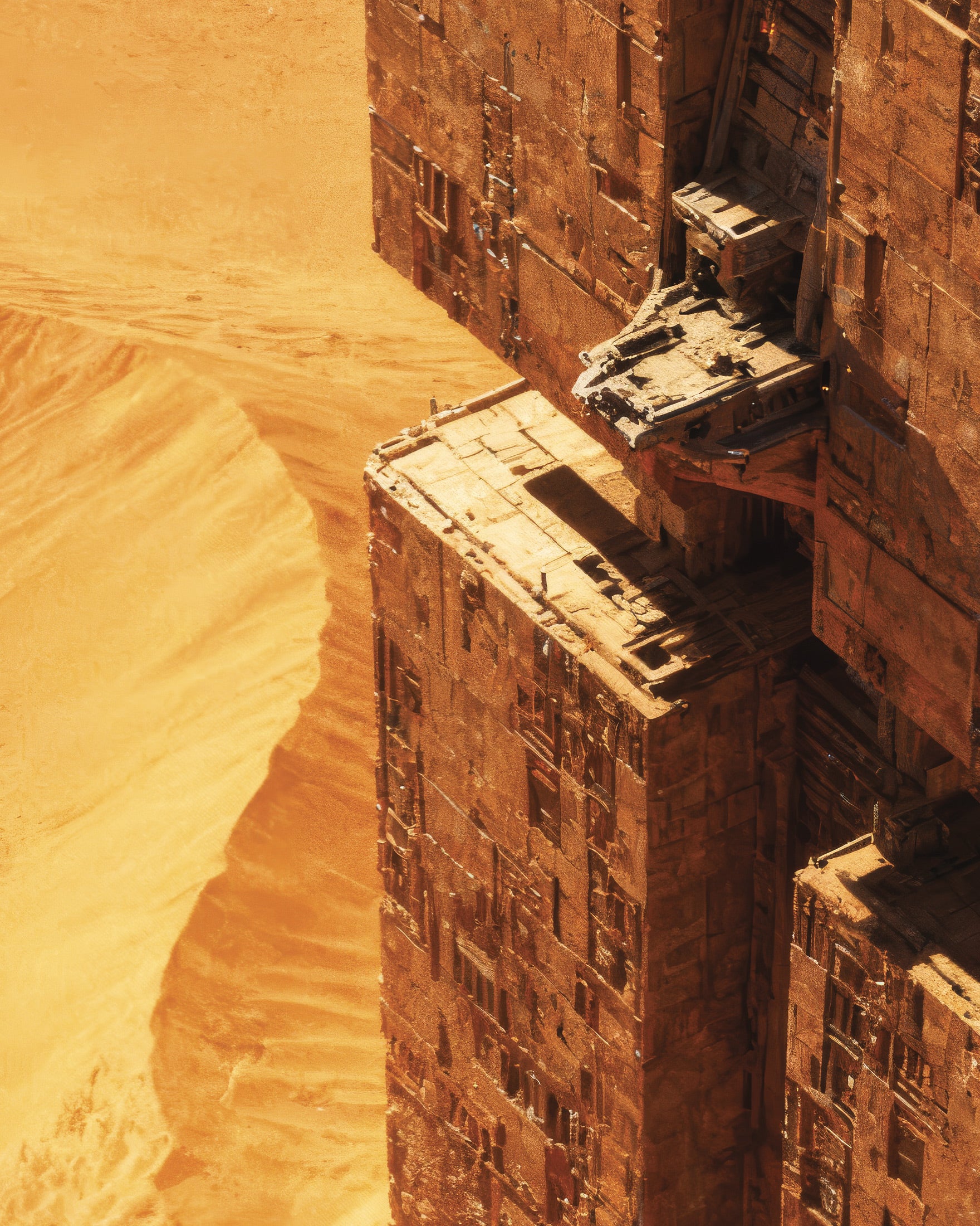 Desert Fortress Poster, Sci-Fi Megastructure