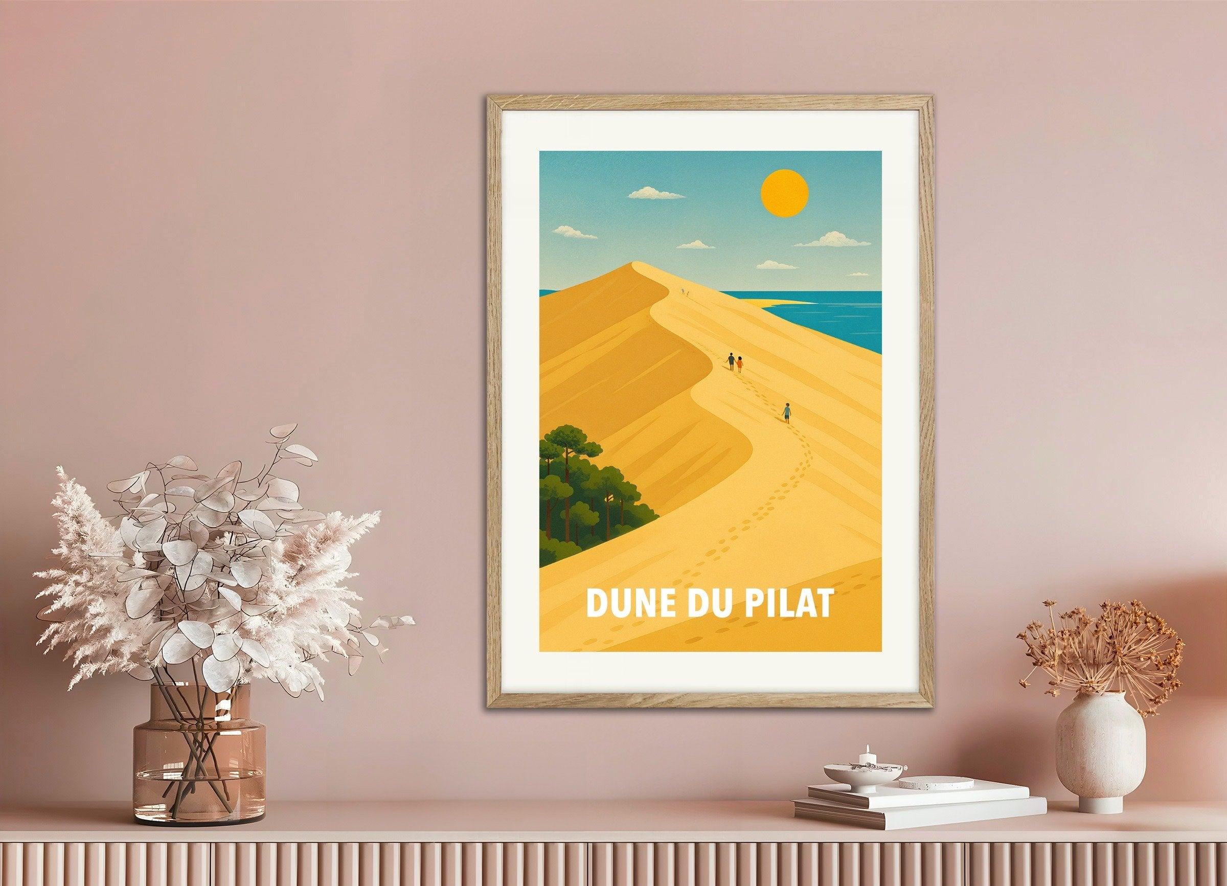 Poster of Dune of Pilat - Poster, with natural wooden frame