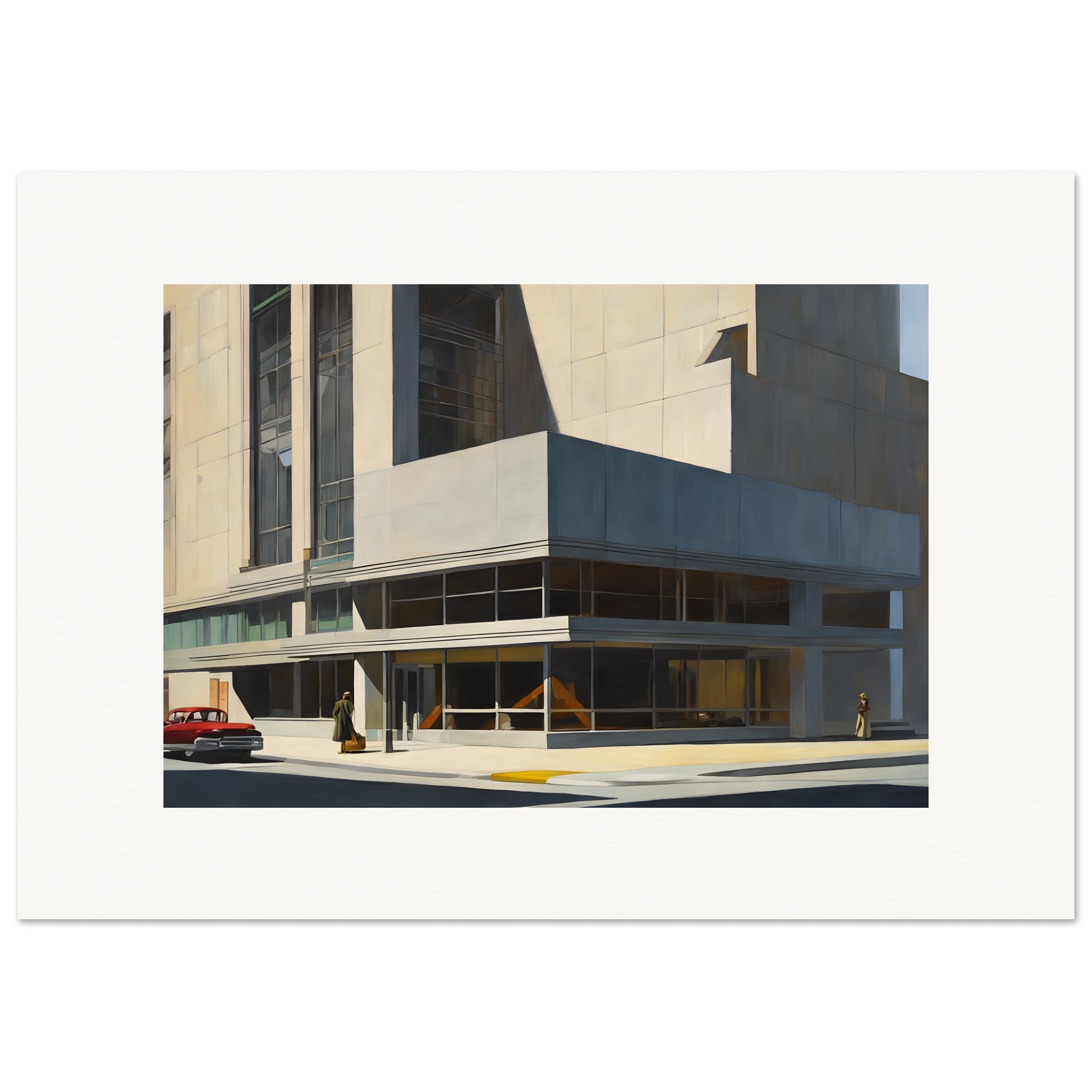 Authentic 20th-century British artwork showcasing brutalist architecture – Print