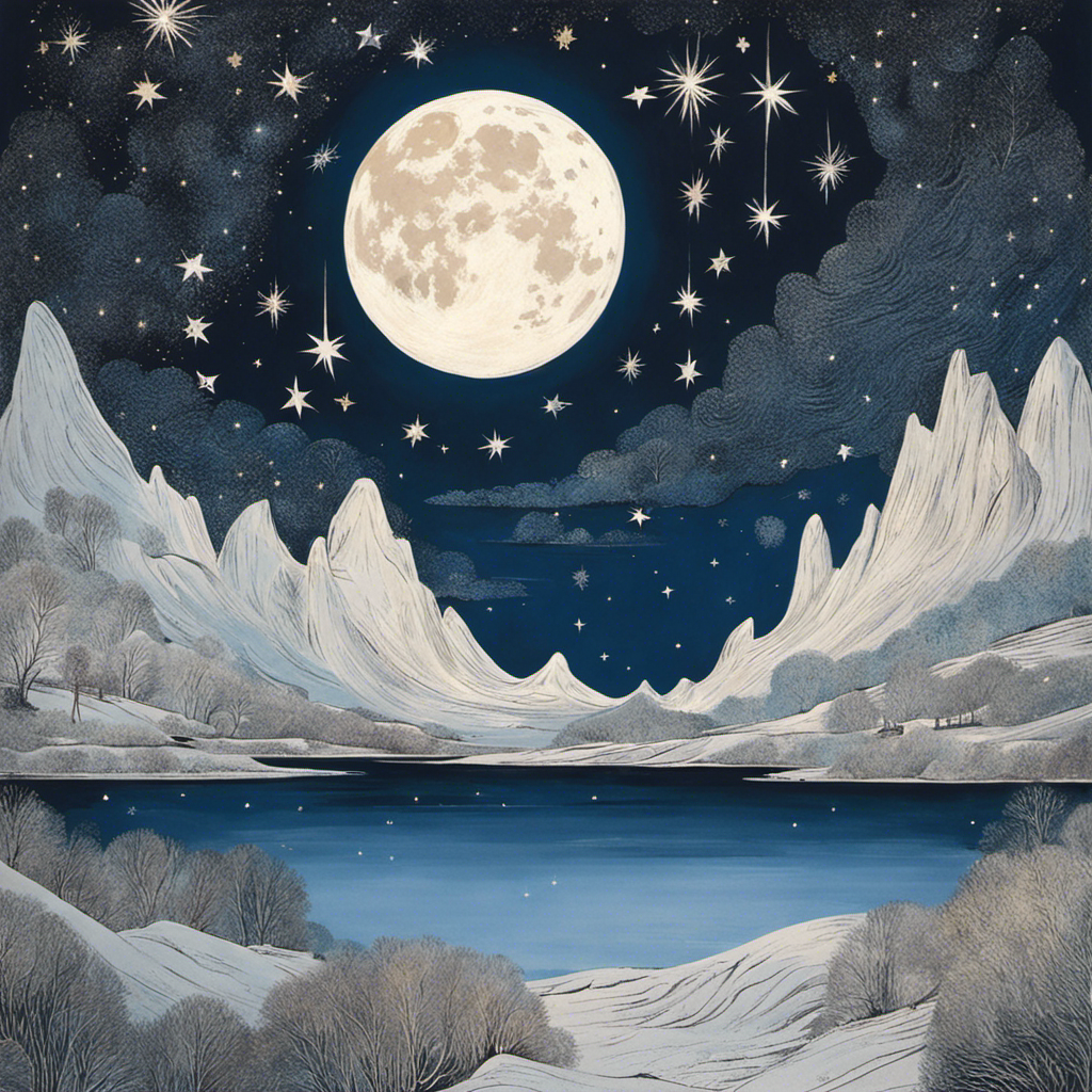 Moomins, Moon and Star-Filled Night Sky – Print