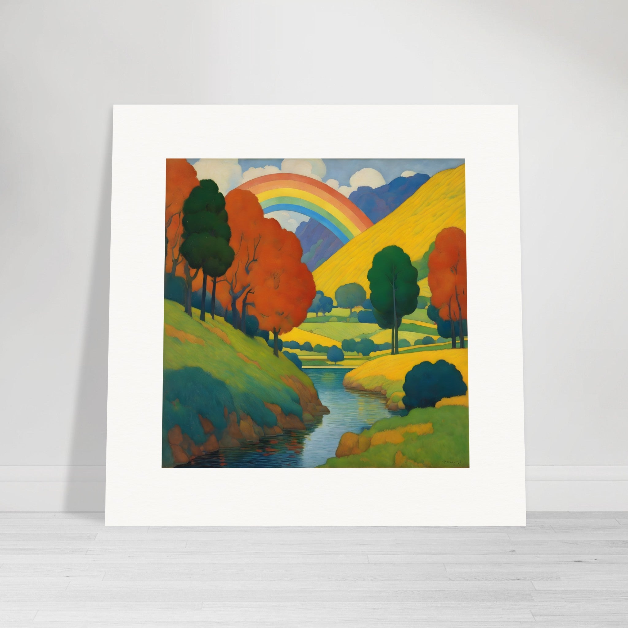 Symbolism with bright colors and simplified shapes, Rainbow - Poster