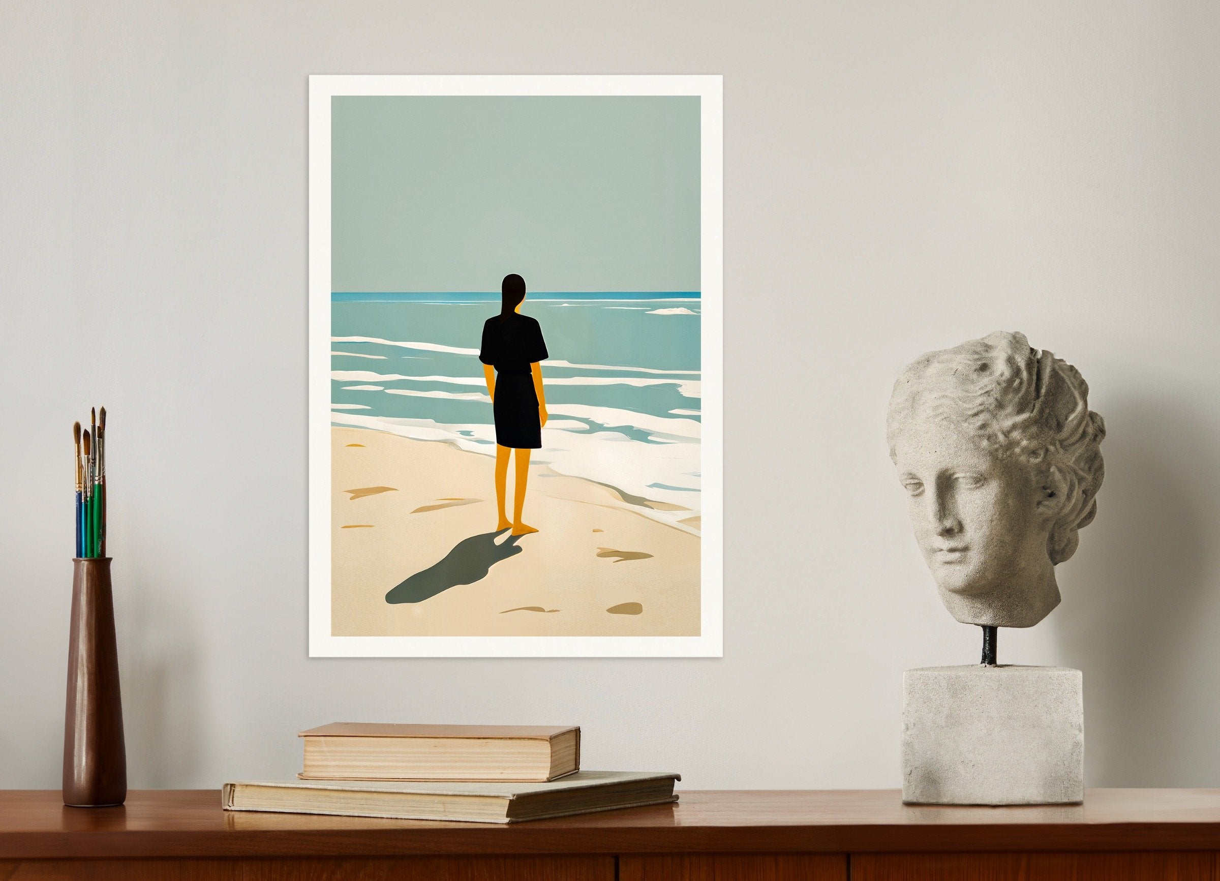 Poster of Erika on the Beach - Art Print