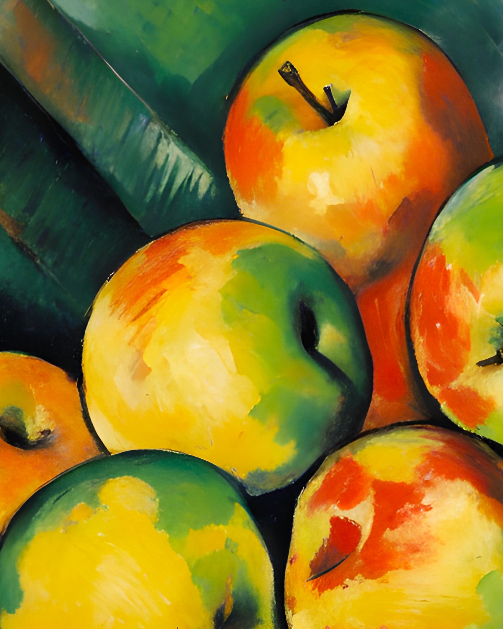 Fauvism, basket of apples - Poster