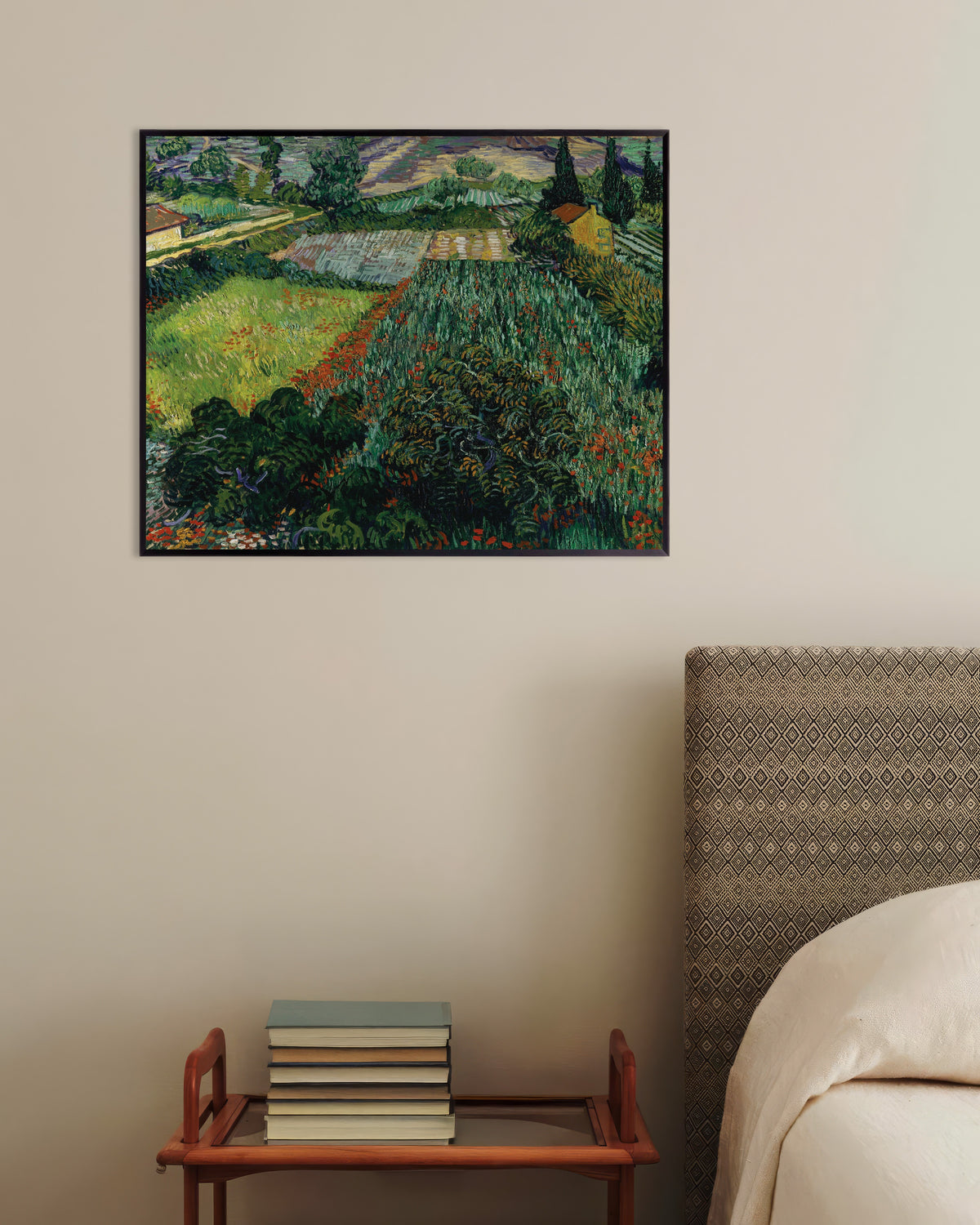 Poster of Field with Poppies (1889) by Vincent van Gogh, with metal frame