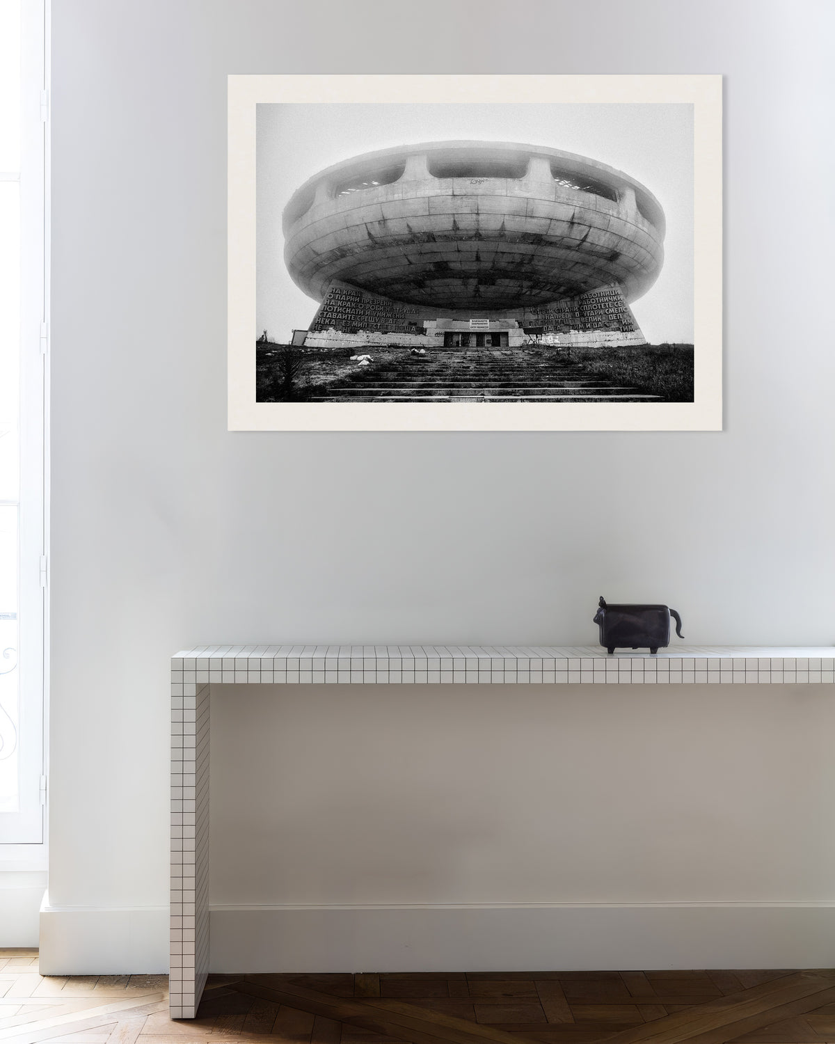 Poster of Flying Saucer Monument in the Fog