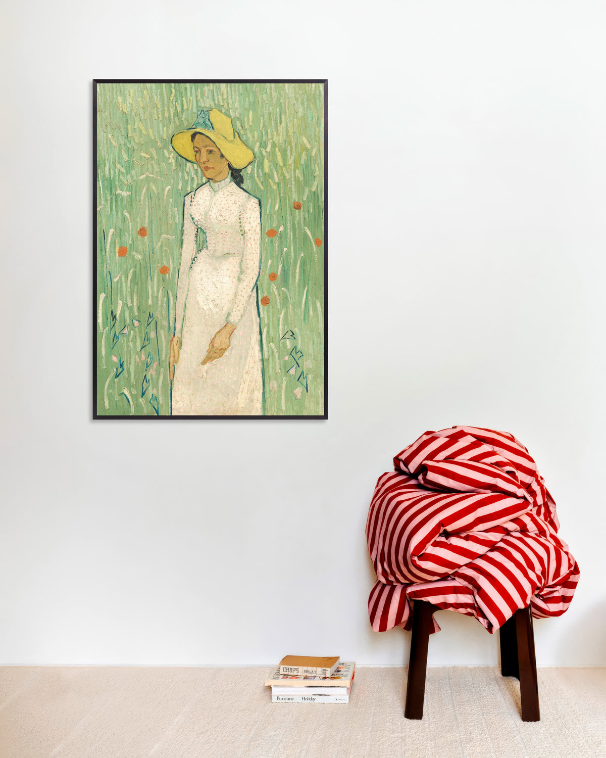 Poster of Girl in White (1890) by Vincent van Gogh, with metal frame