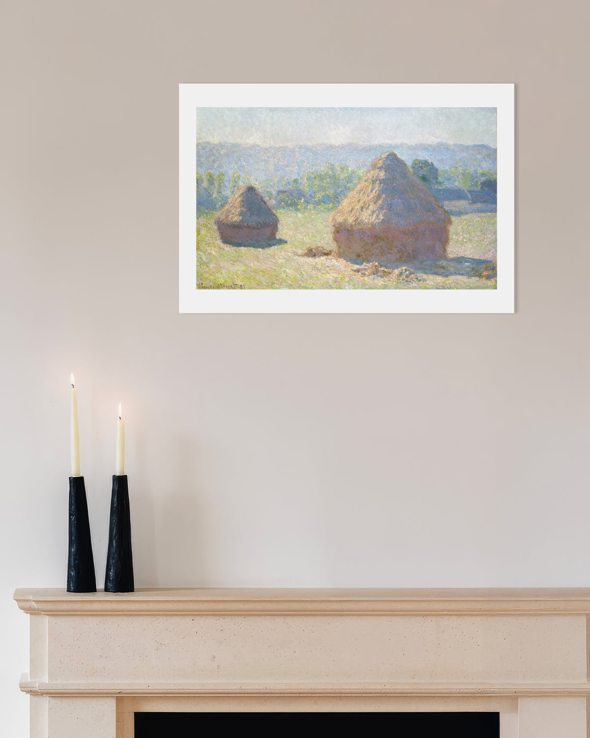 Poster of Haystacks, End of Summer (1891) by Claude Monet