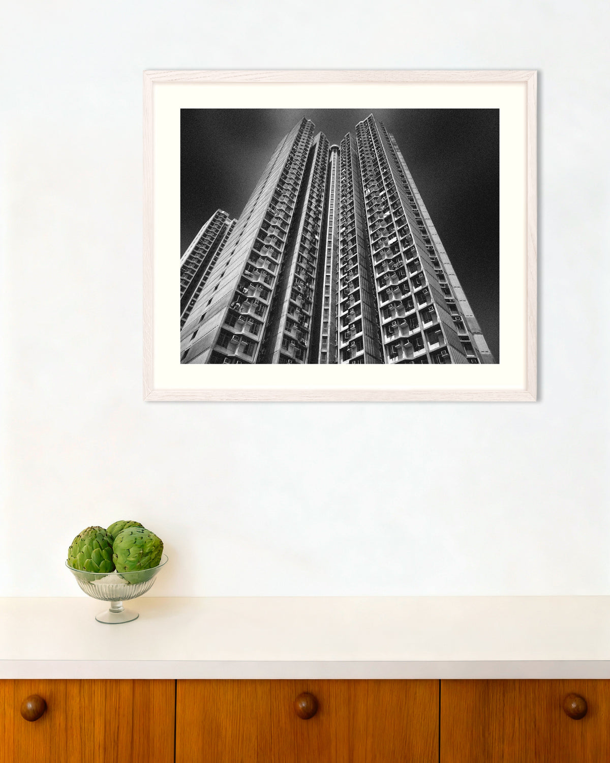 Poster of High-Rise Canyon, with white wooden frame