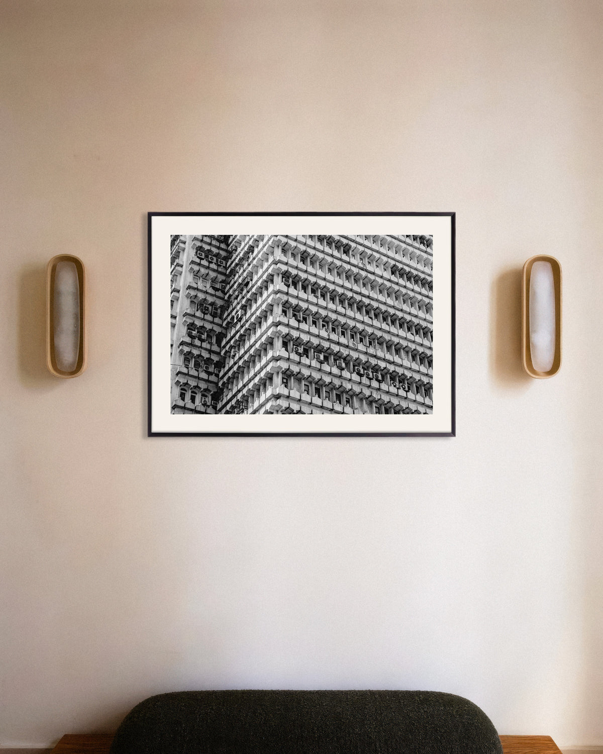 Poster of Honeycomb Office Facade, with metal frame