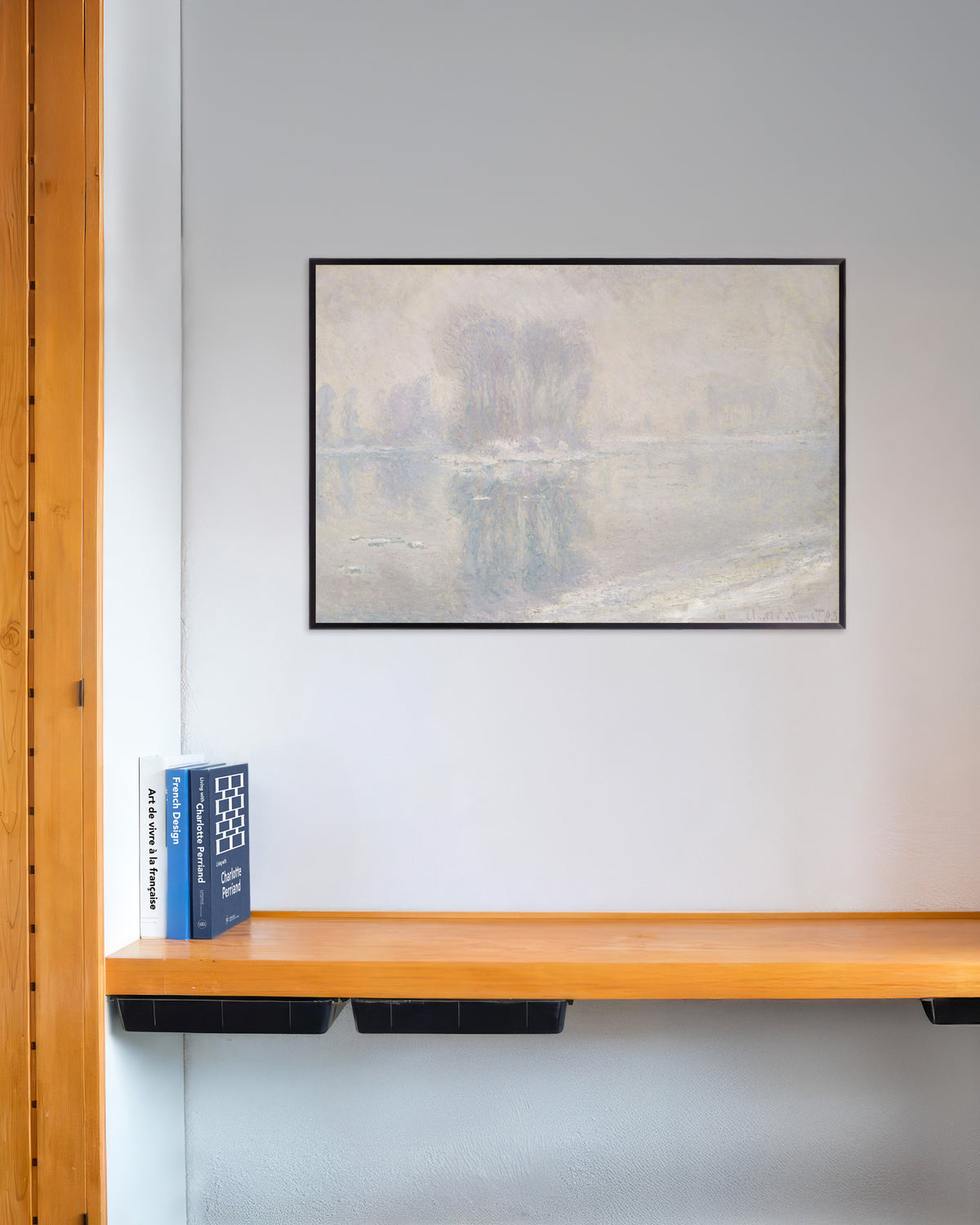 Poster of Ice Floes (1893) by Claude Monet, with metal frame
