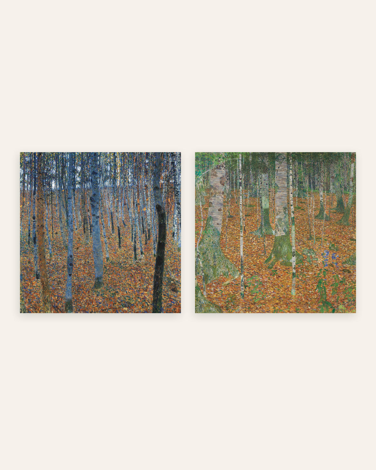 Klimt Forest Prints Set of 2 – Beech Grove I & Birch Forest, prints without frame