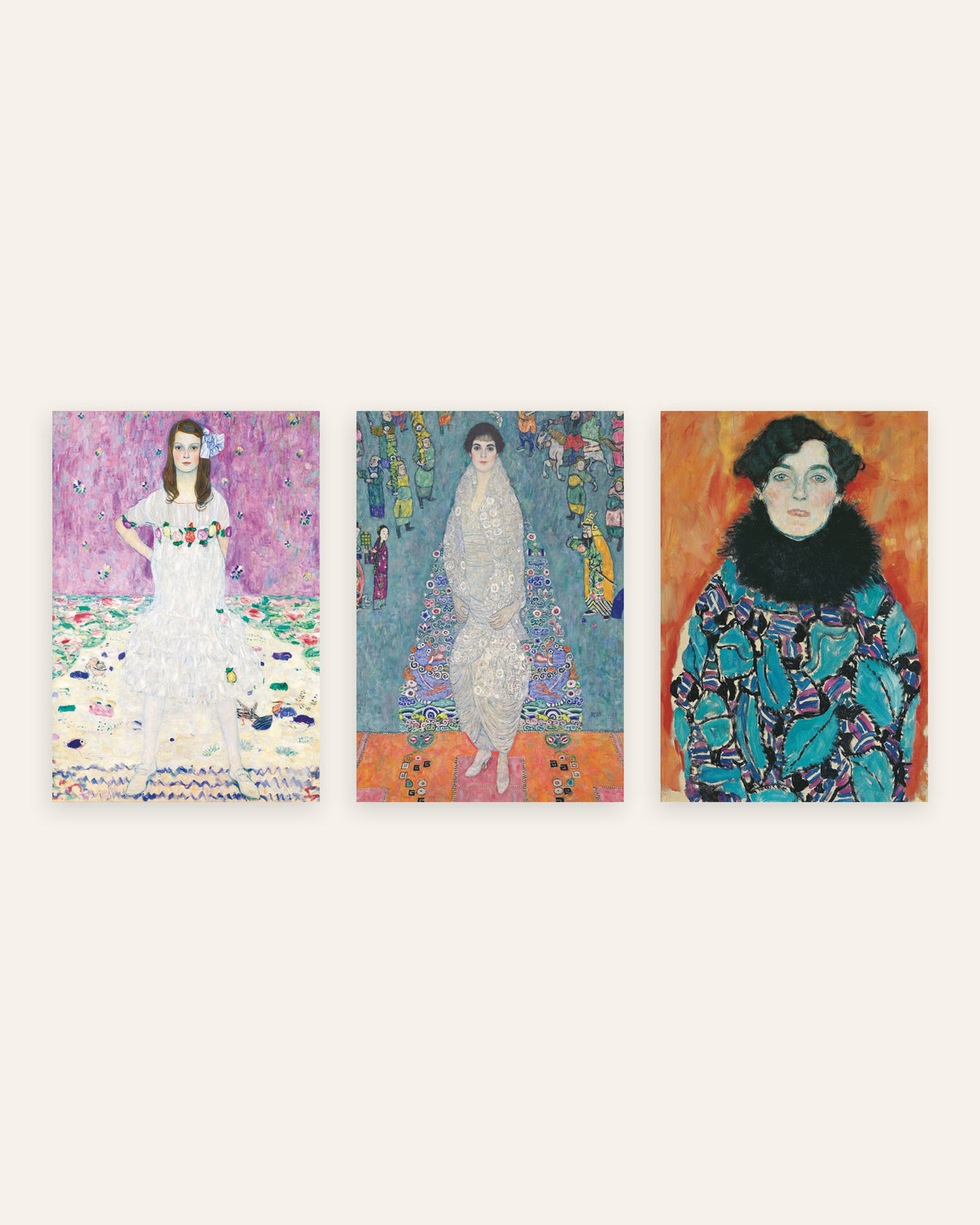 Klimt Portrait Prints Set of 3 – Mäda Primavesi, Elisabeth Lederer & Johanna Staude, prints without frame