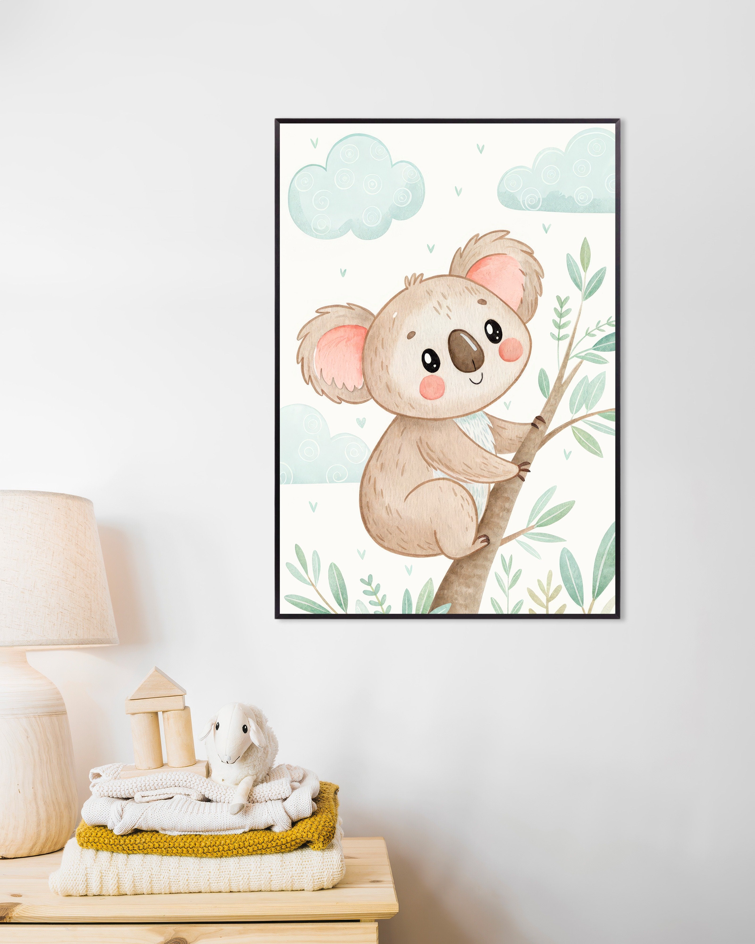 Poster of Koala Poster – Nursery Wall Art, with metal frame