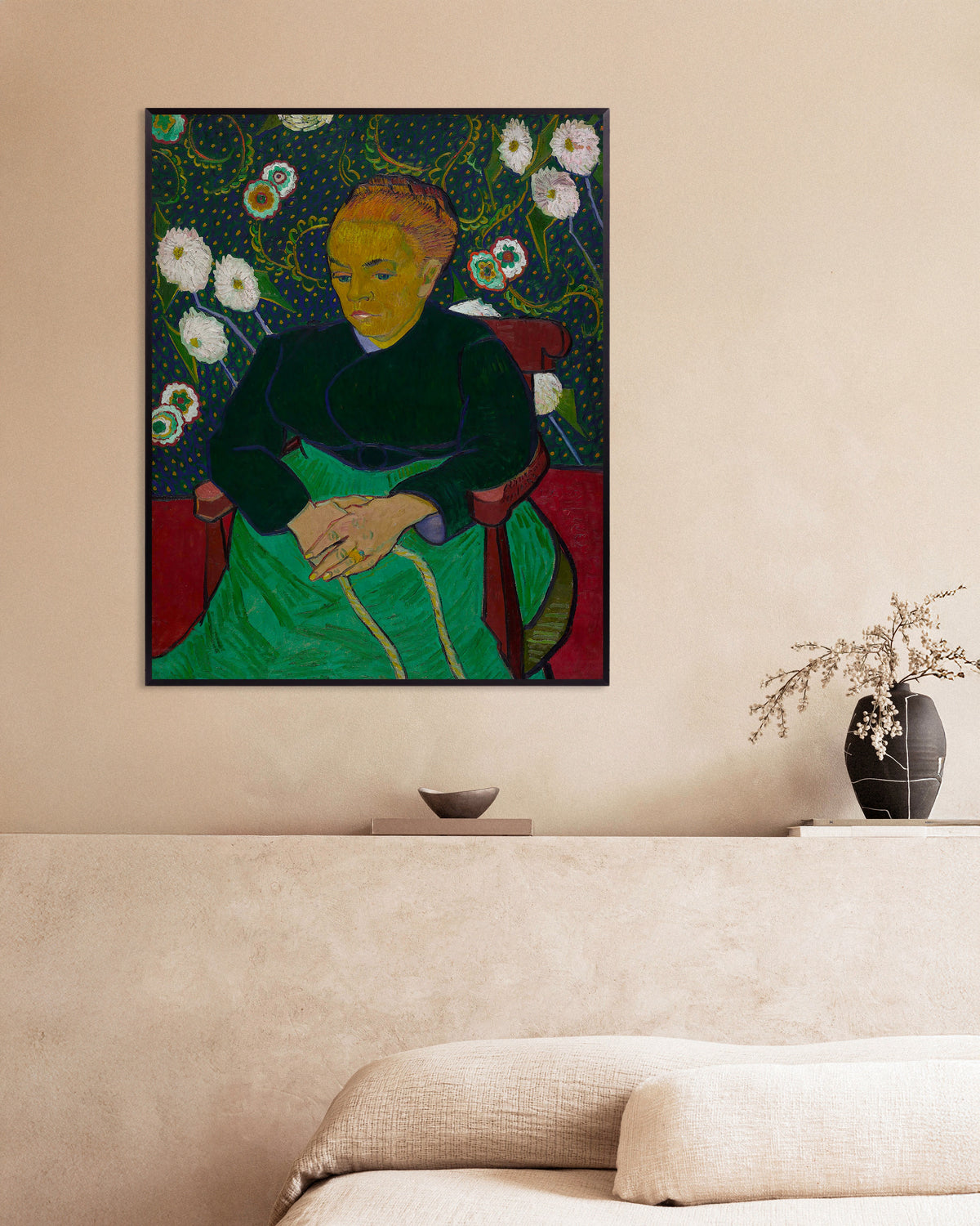 Poster of La Berceuse, Madame Roulin Rocking the Cradle (1889) by Vincent van Gogh, with metal frame